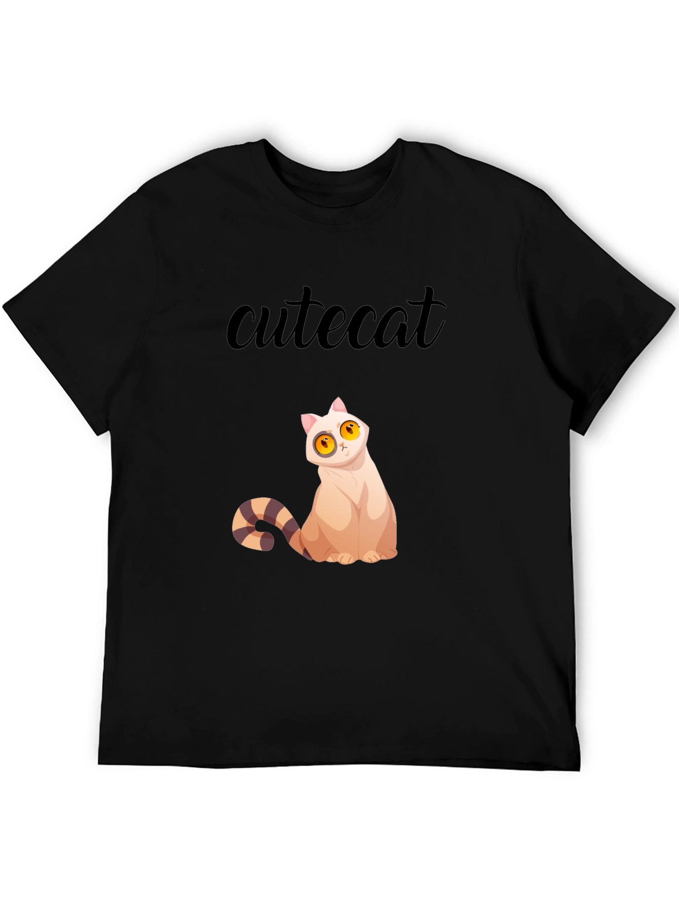 Cute Cat Graphic Tee - Stylish Black T-Shirt