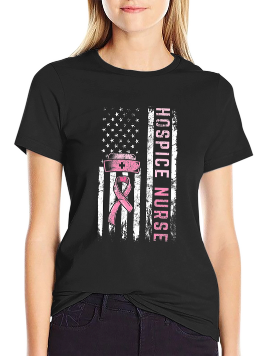 Hospice Nurse American Flag T-Shirt