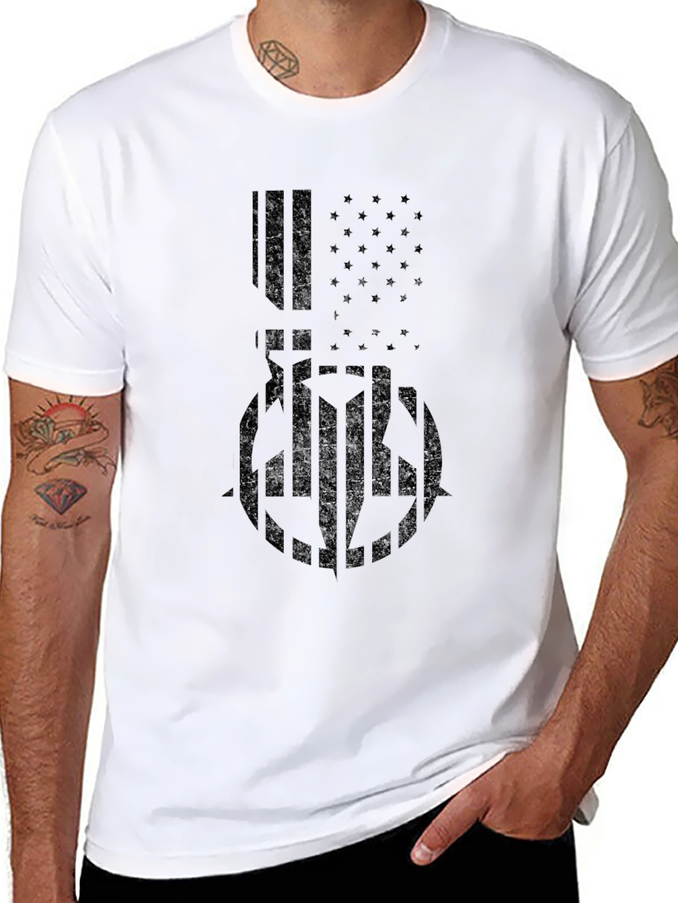 American Flag Graphic T-Shirt - Black