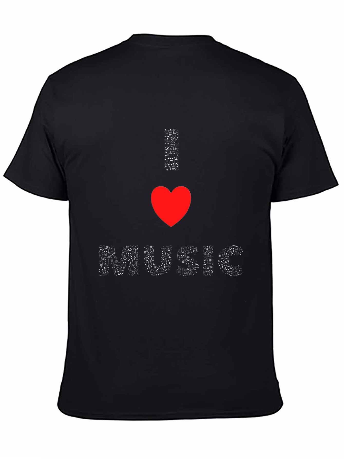 I Heart Music Black Tee - Stylish Graphic T-Shirt