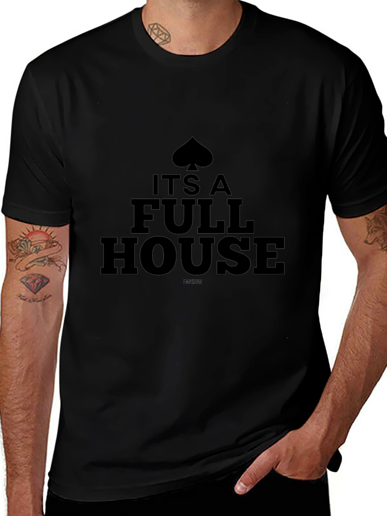 Its a Full House Mens Black T-Shirt