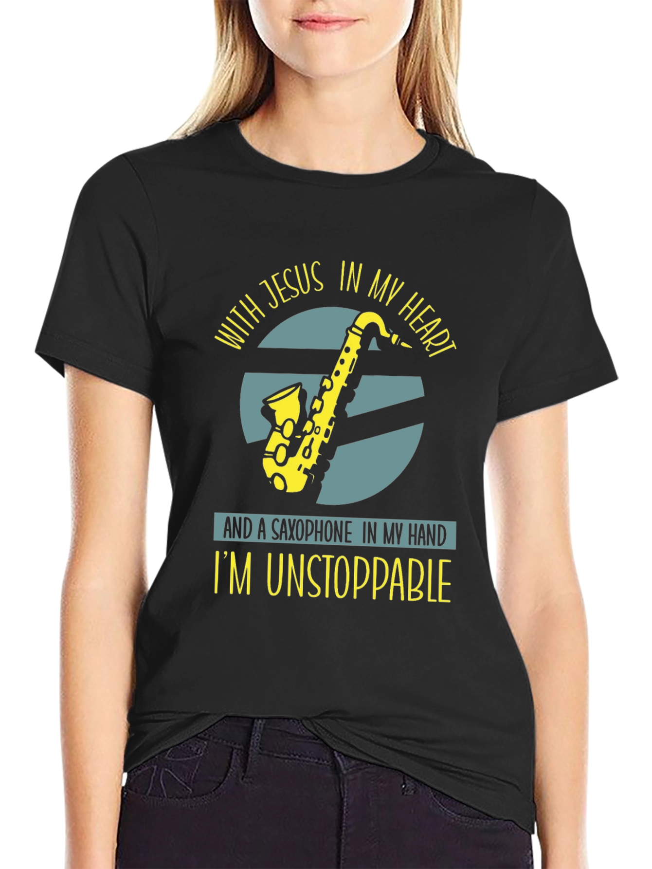 Saxophone Jesus T-Shirt: Unstoppable Christian Music Tee