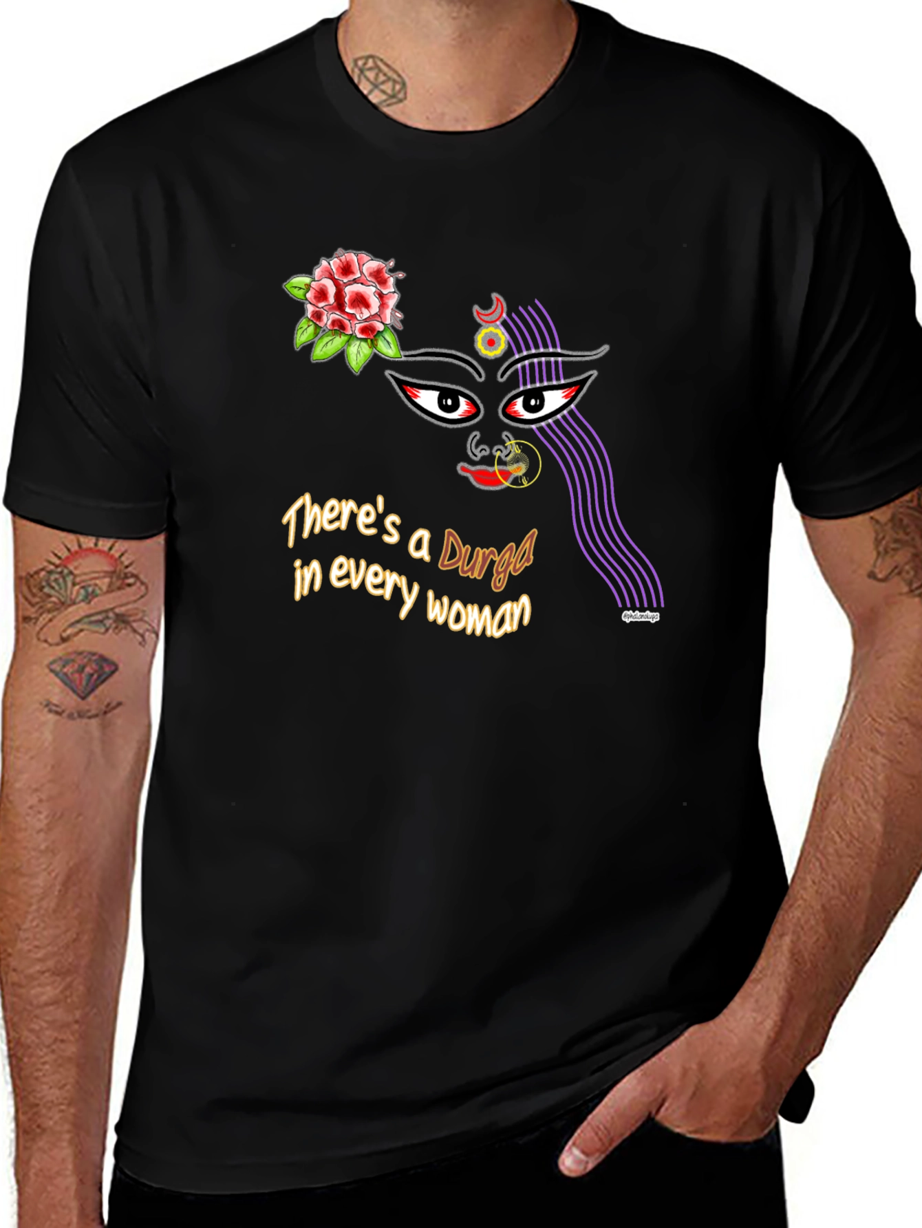 Durga Woman Graphic Tee - Empowering Design