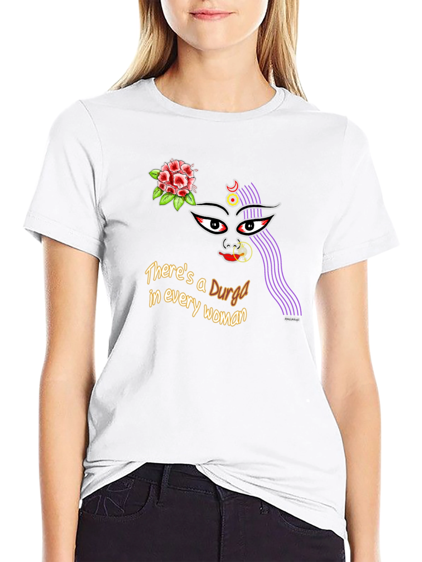 Durga Woman Graphic Tee - Empowering Design