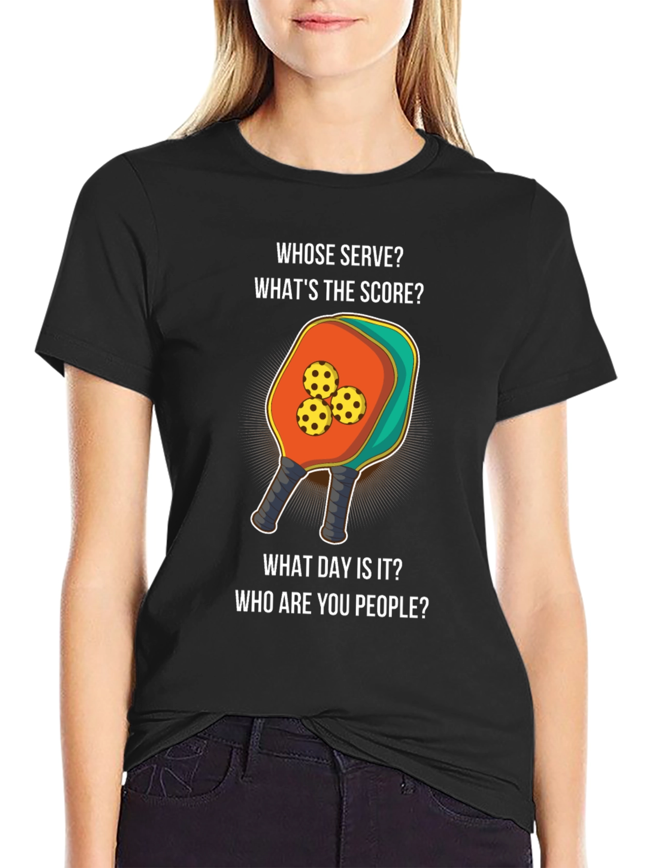 Pickleball T-Shirt: Whose Serve? Funny Sport Tee