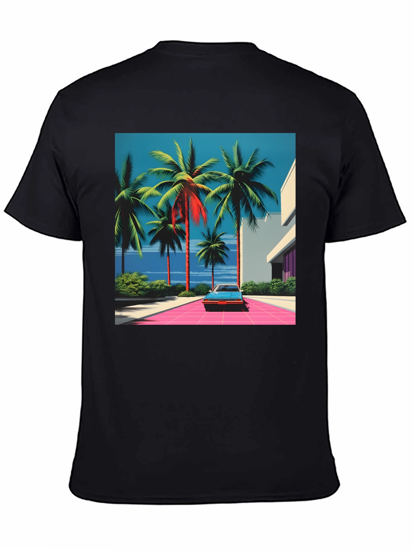 Miami Vice Palm Tree Car Graphic Tee
