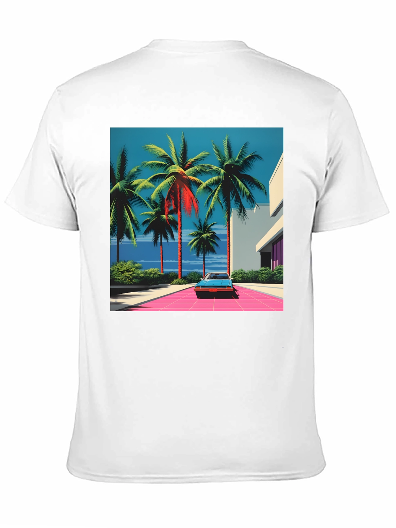 Miami Vice Palm Tree Car Graphic Tee