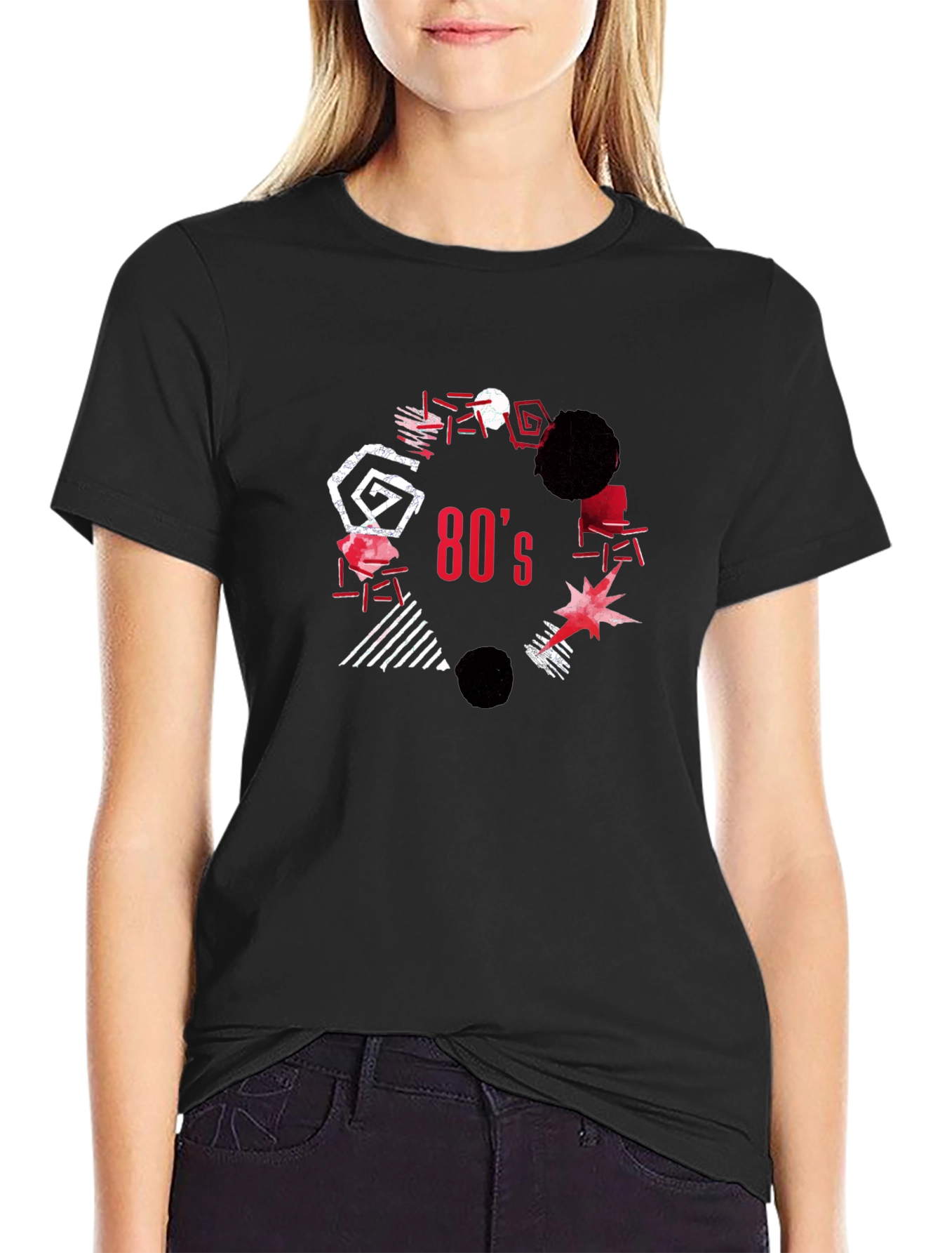 Retro 80s Graphic Tee - Black