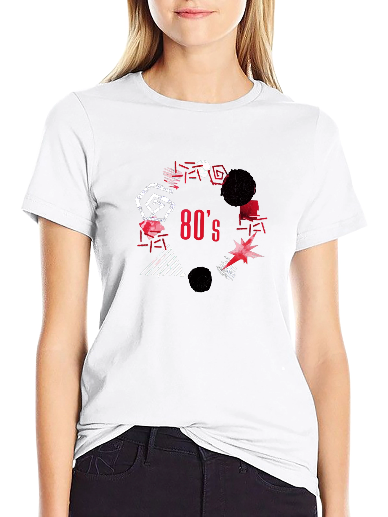 Retro 80s Graphic Tee - Black
