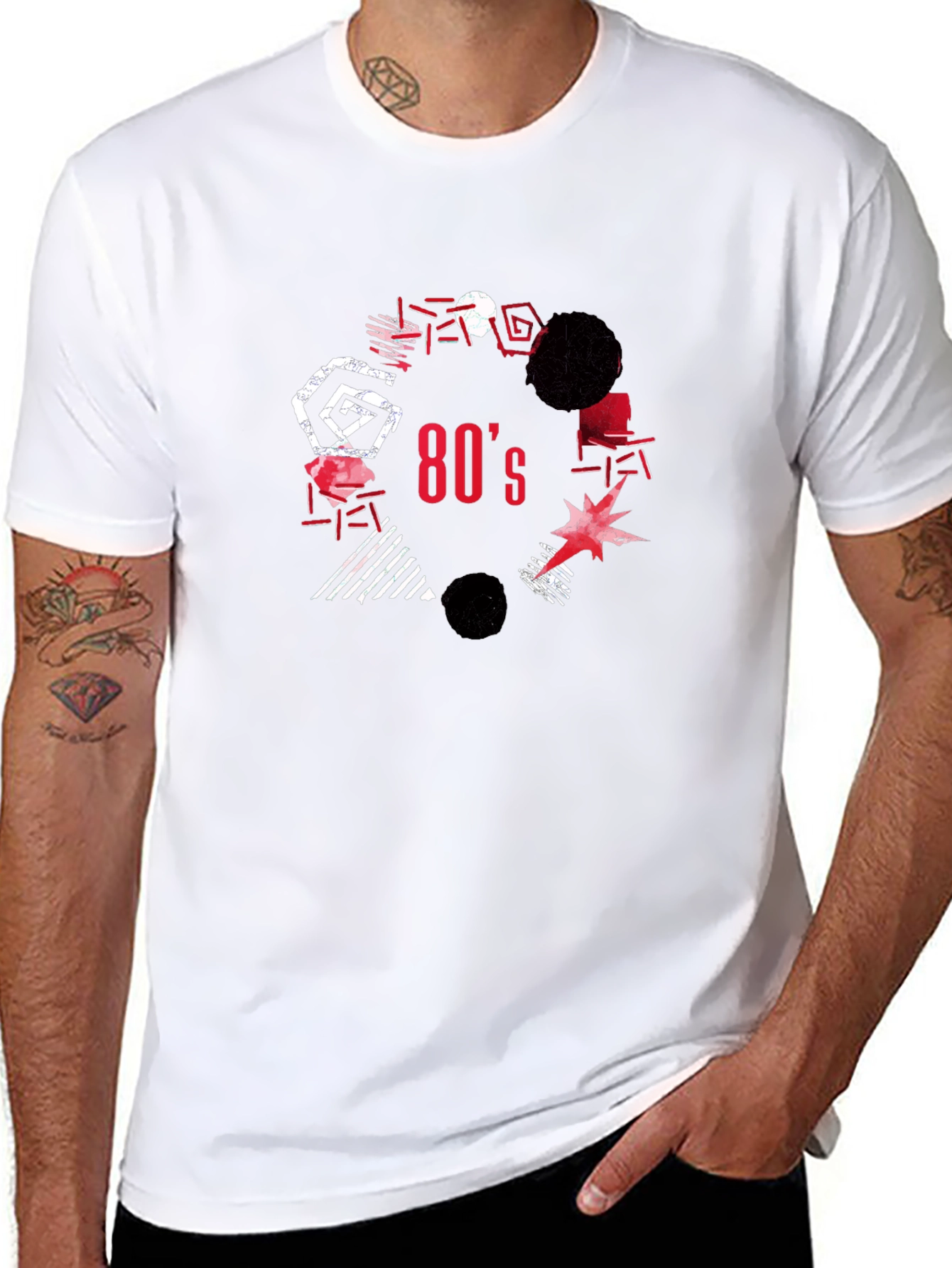 Retro 80s Graphic Tee - Black
