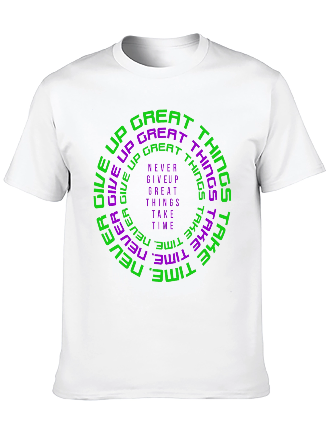 Motivational Graphic Print Crew Neck T-Shirt