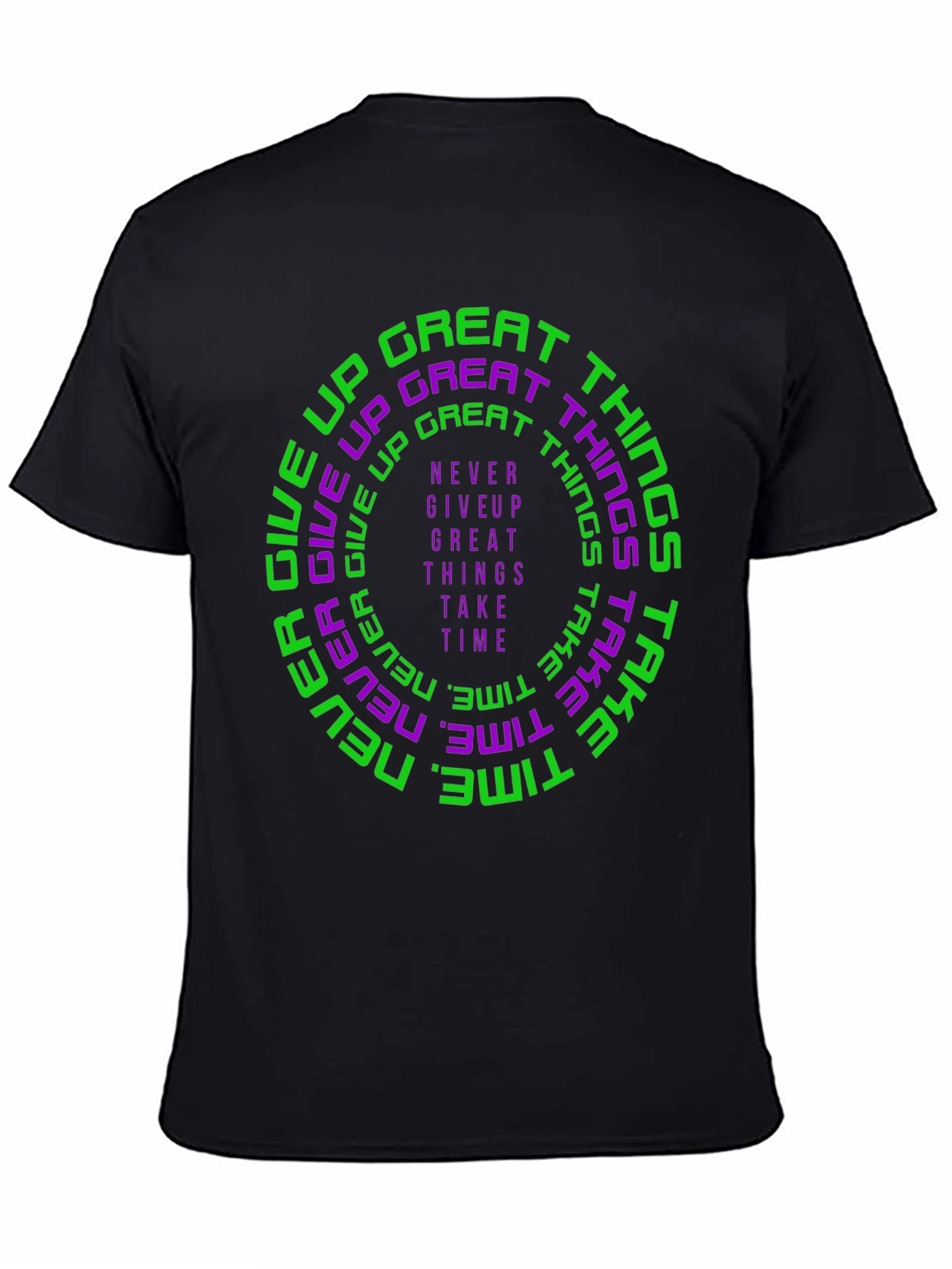 Motivational Graphic Print Crew Neck T-Shirt