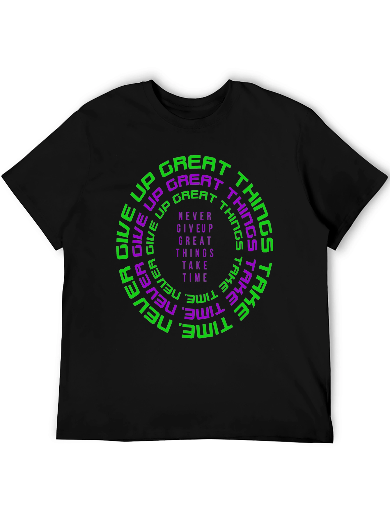 Motivational Graphic Print Crew Neck T-Shirt