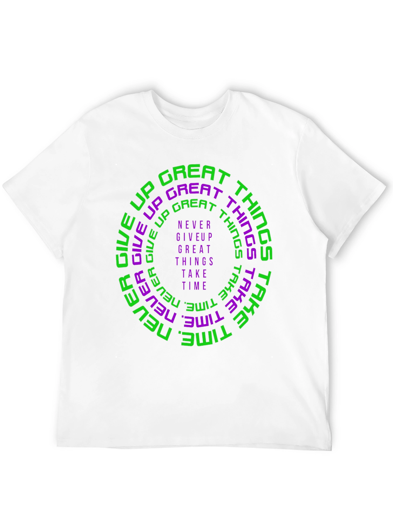 Motivational Graphic Print Crew Neck T-Shirt