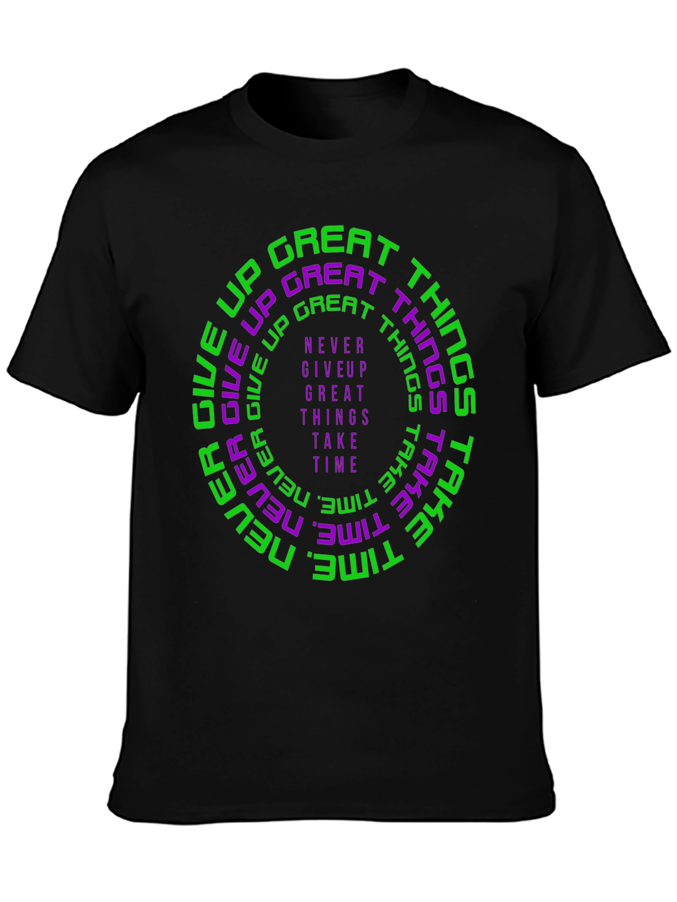 Motivational Graphic Print Crew Neck T-Shirt