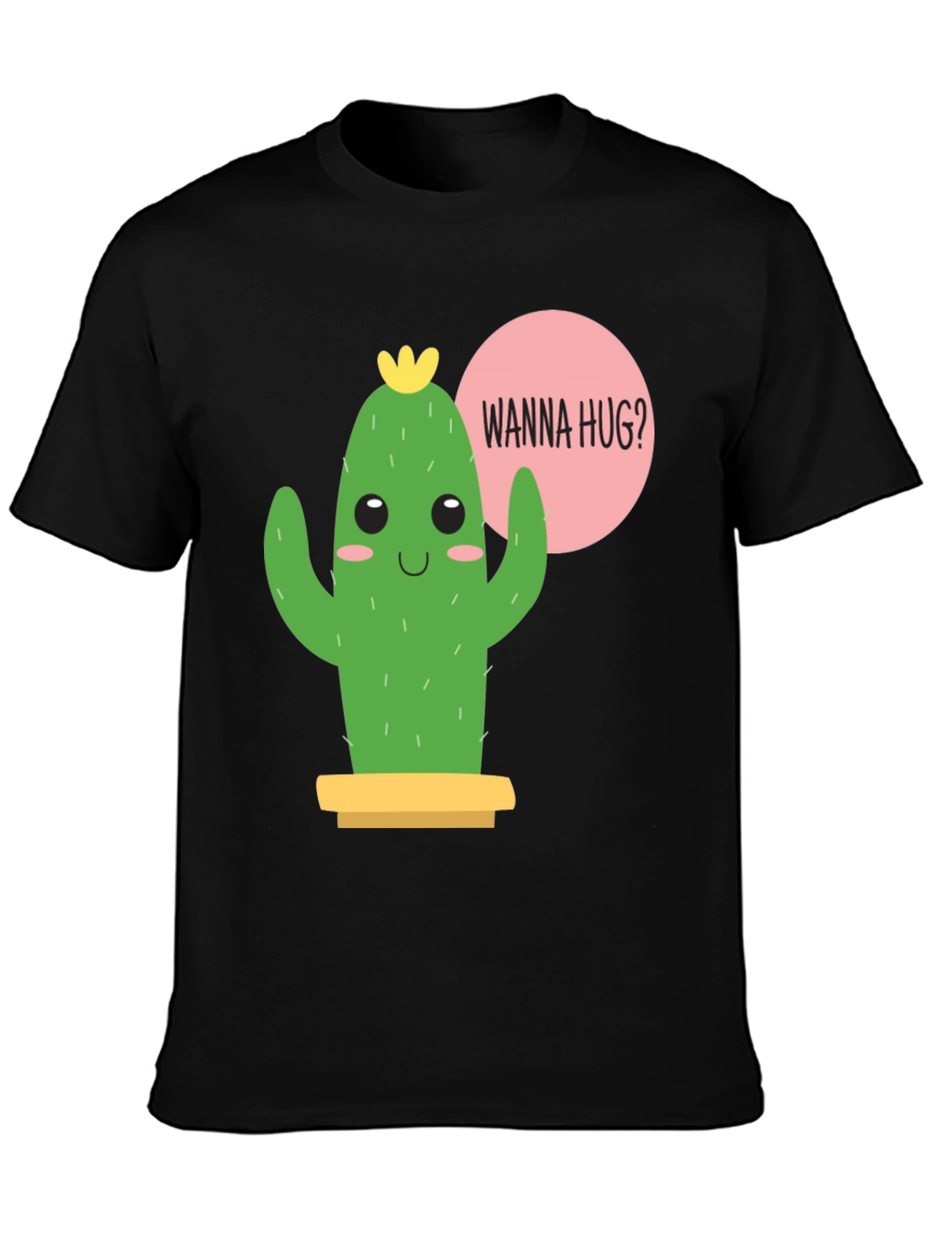 Cute Cactus Graphic Tee - Wanna Hug?