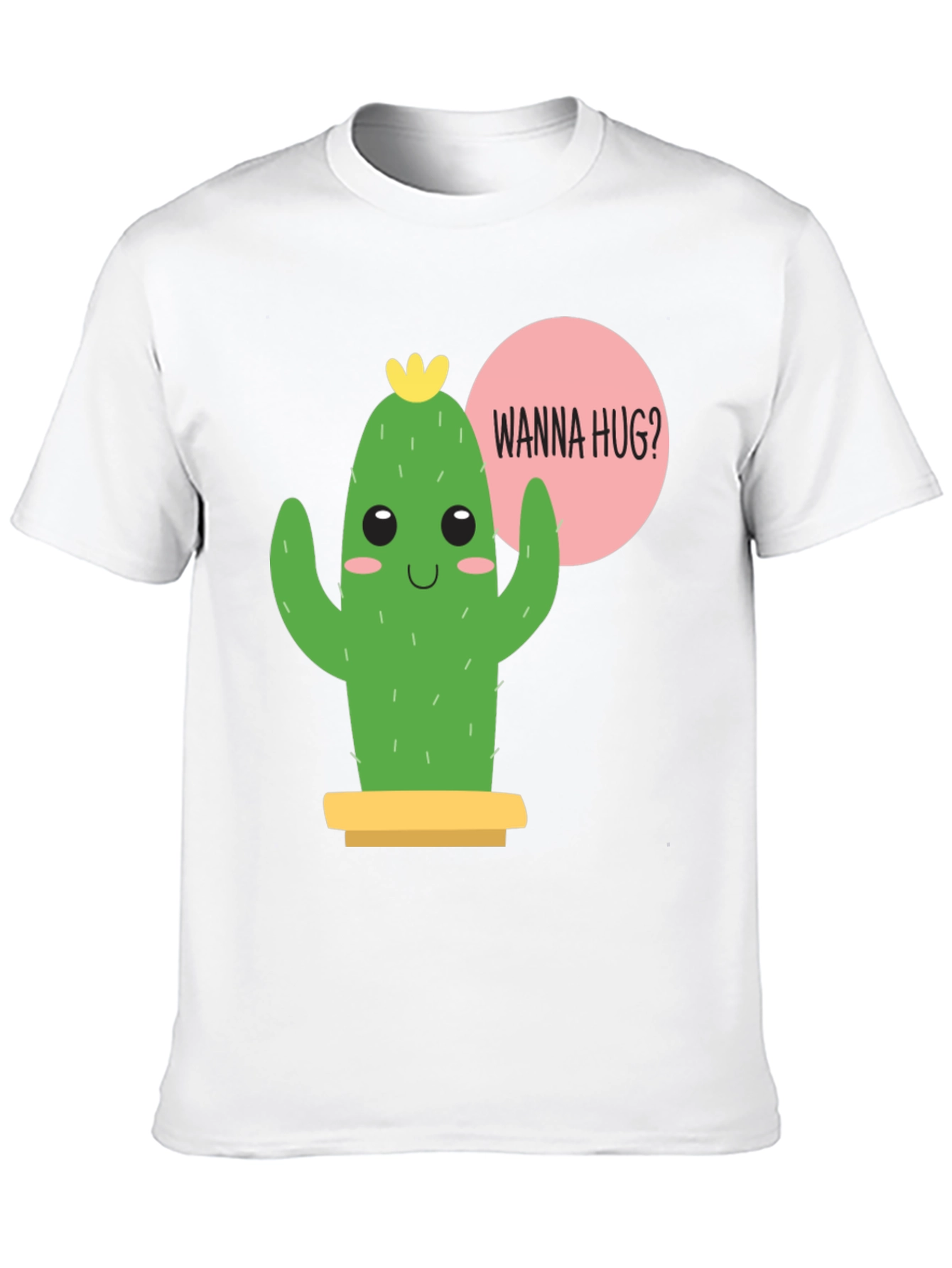 Cute Cactus Graphic Tee - Wanna Hug?