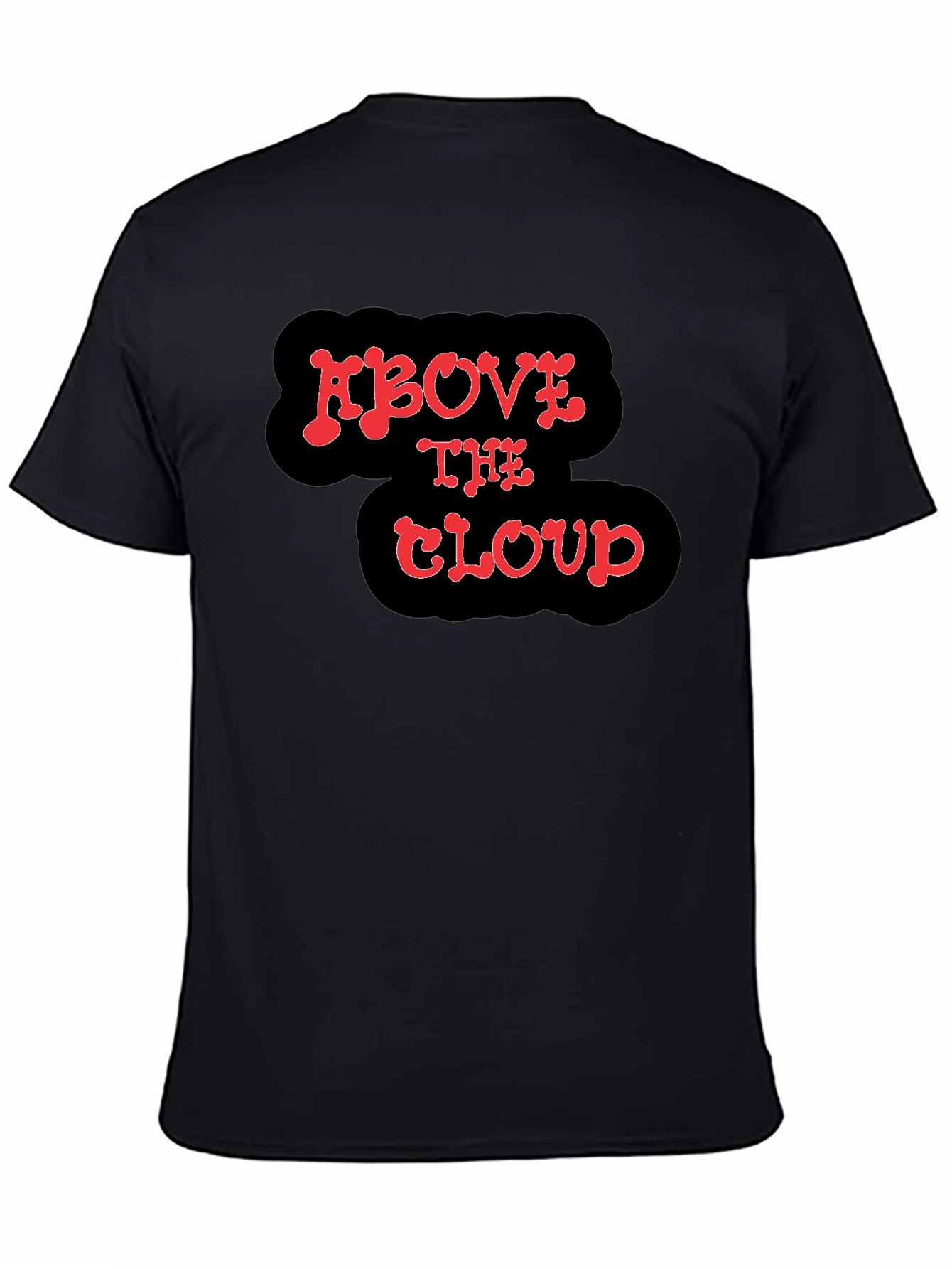 Above the Cloud Graphic Print Black T-Shirt