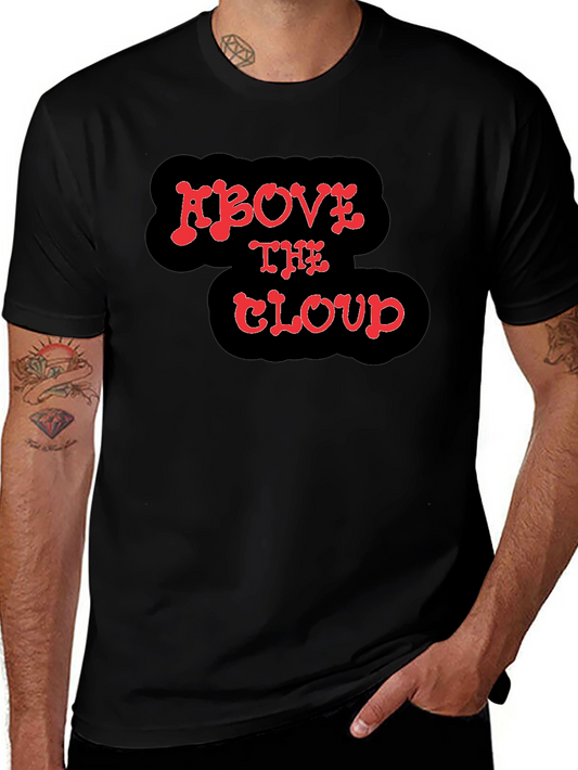 Above the Cloud Graphic Print Black T-Shirt