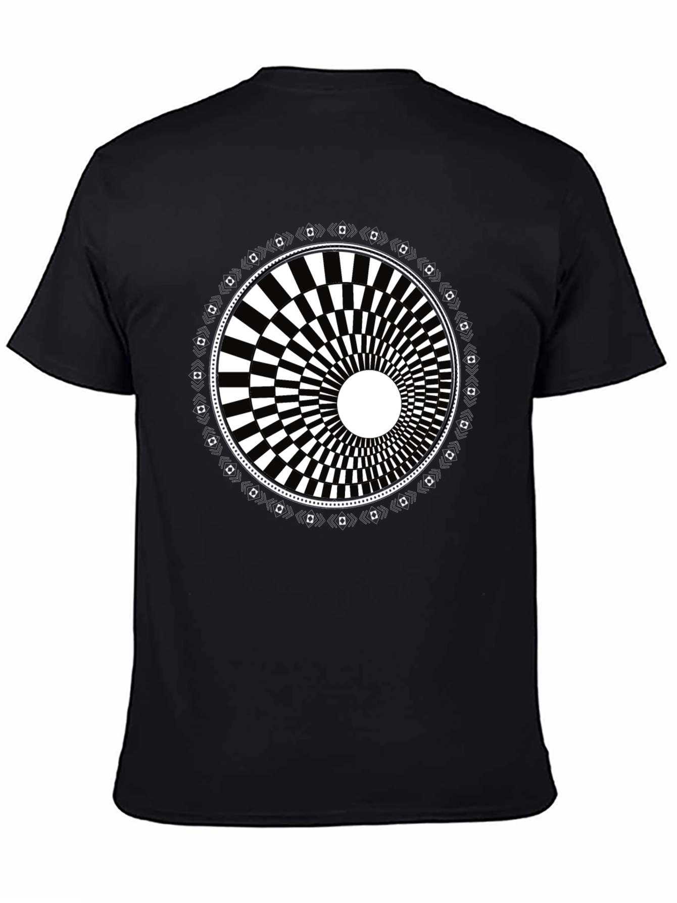 Optical Illusion Graphic Tee - Black Cotton Blend