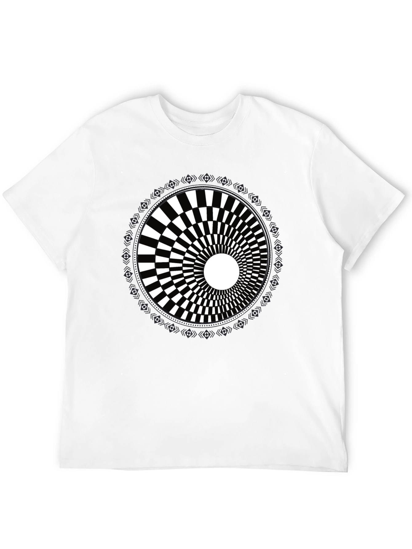 Optical Illusion Graphic Tee - Black Cotton Blend