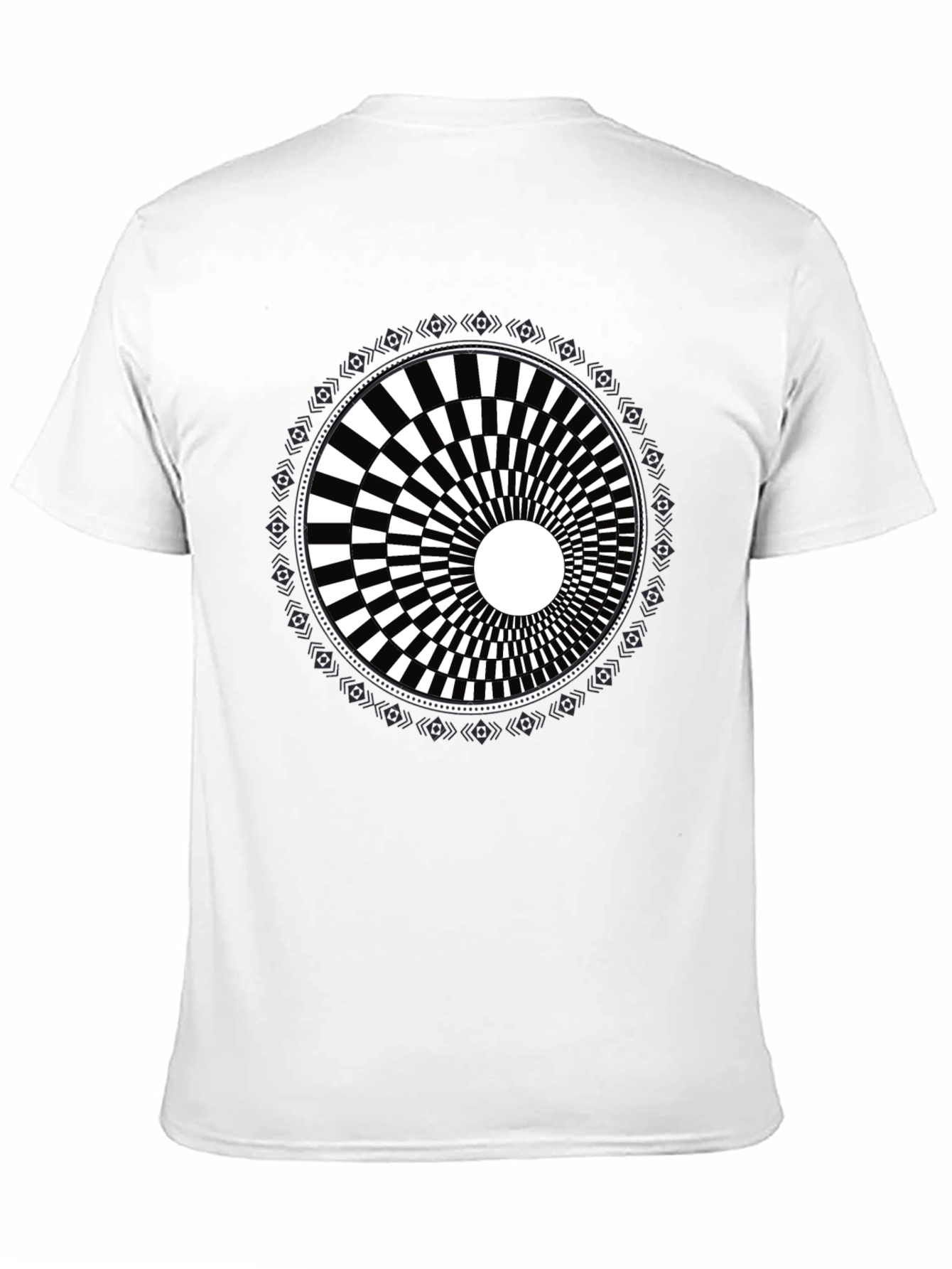 Optical Illusion Graphic Tee - Black Cotton Blend