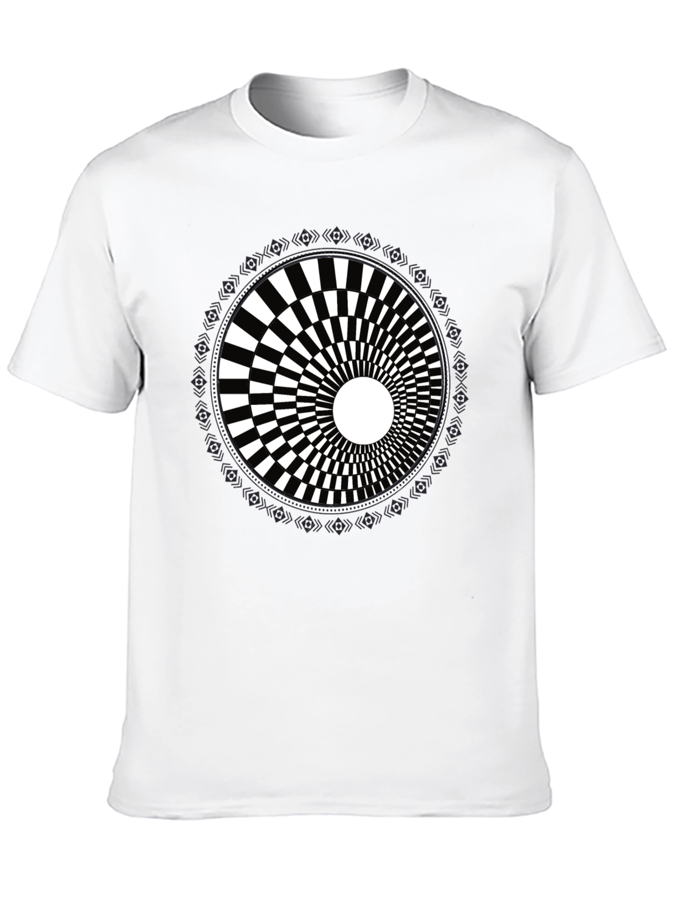 Optical Illusion Graphic Tee - Black Cotton Blend