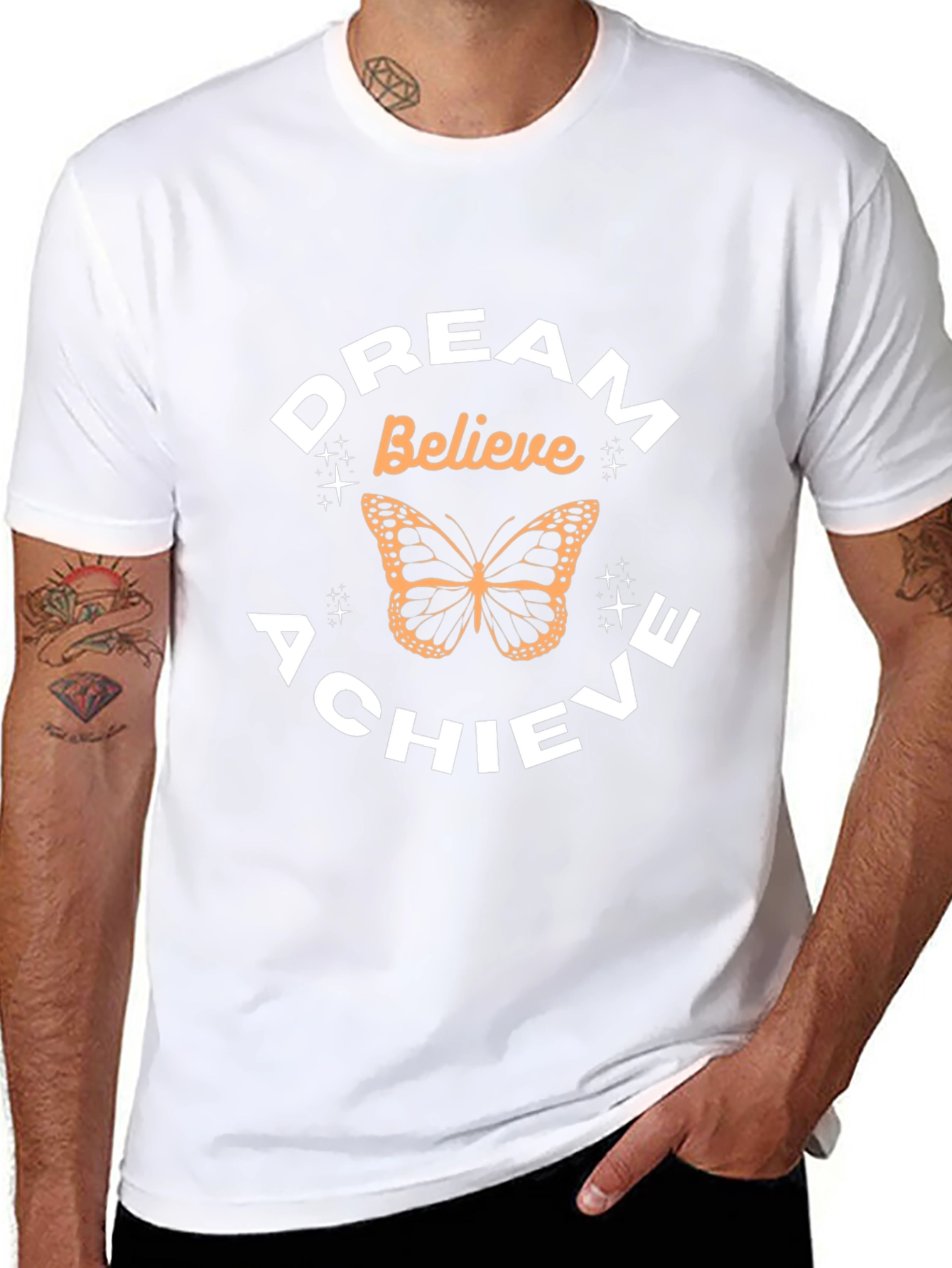 Dream Believe Achieve Butterfly Graphic Tee