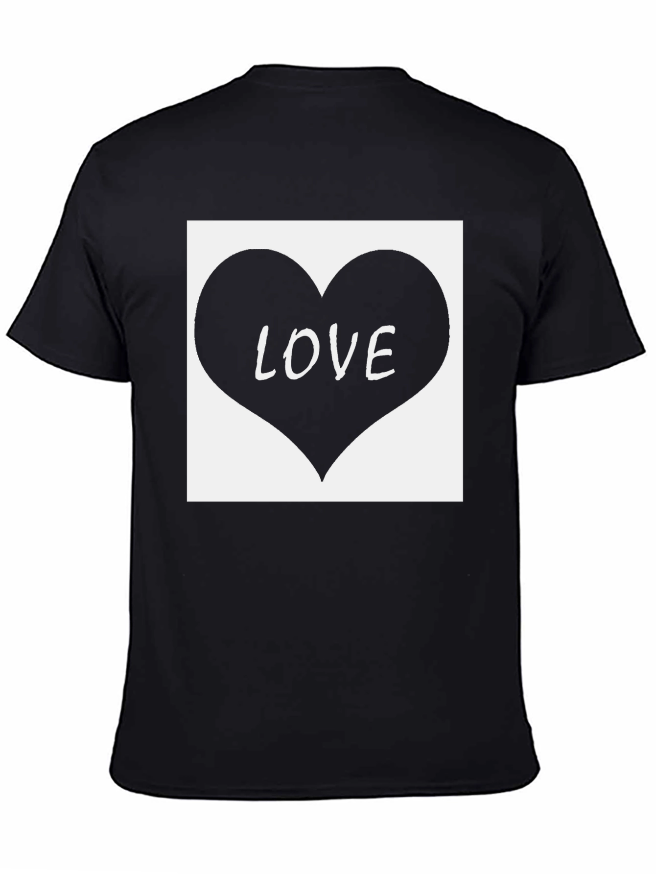 Love Heart Graphic Tee - Black Cotton Blend