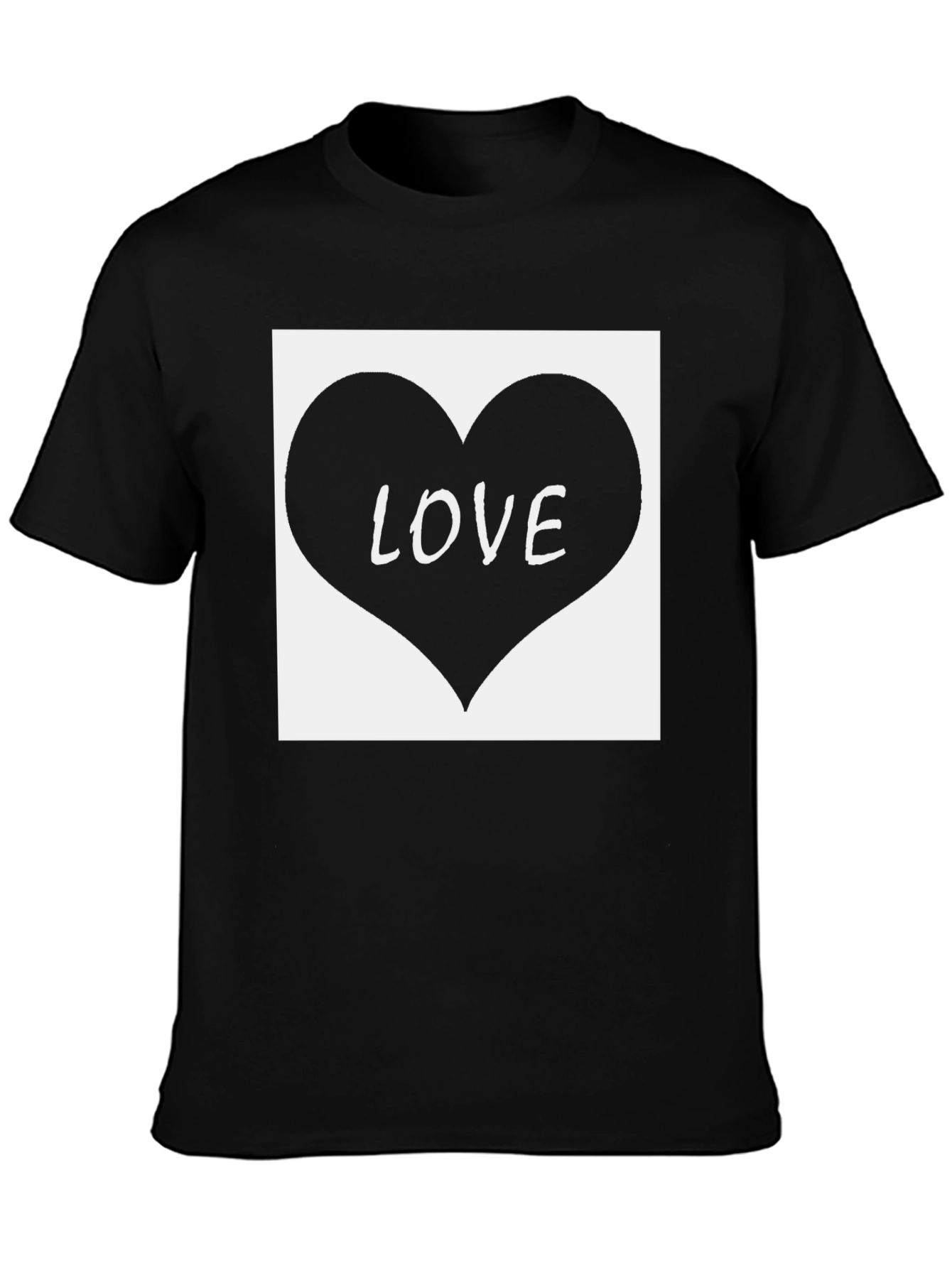 Love Heart Graphic Tee - Black Cotton Blend