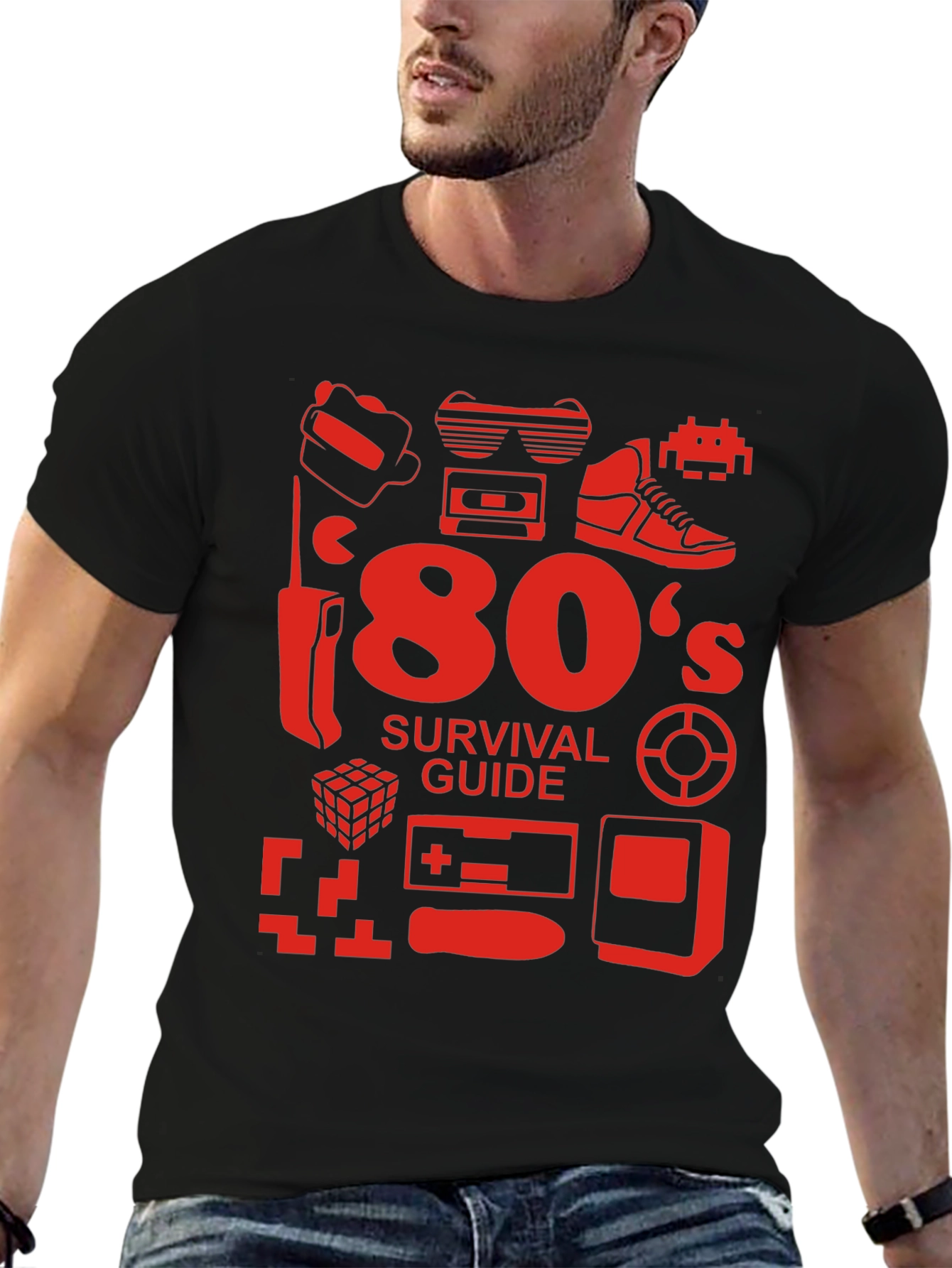 80s Survival Guide Black T-Shirt