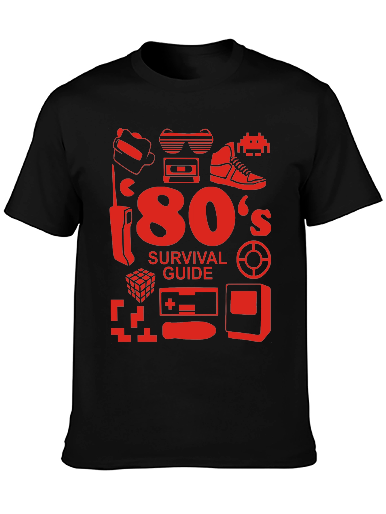 80s Survival Guide Black T-Shirt