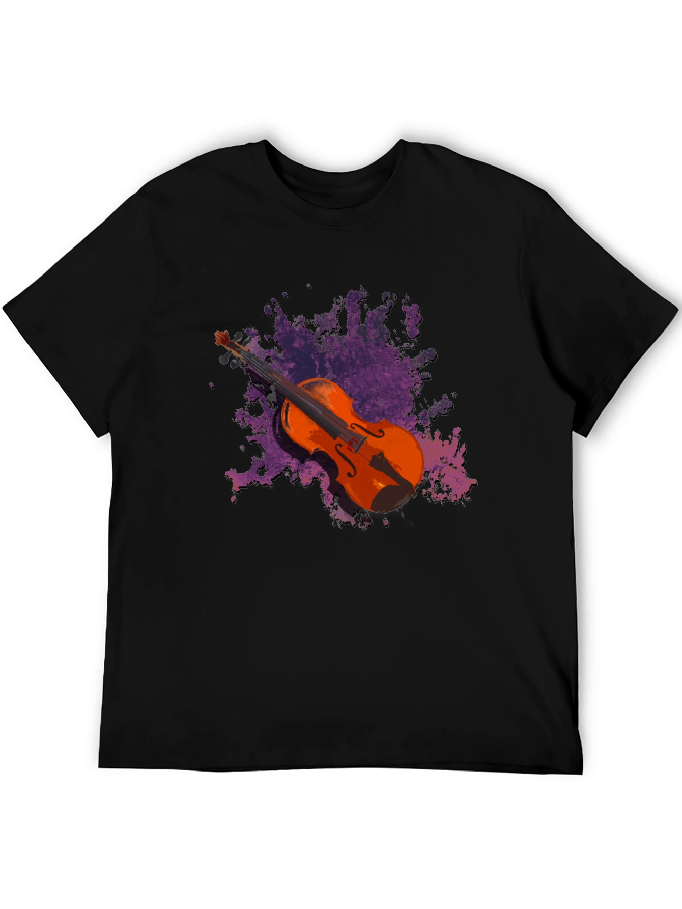 Violin Graphic Black T-Shirt - Music Lover Tee