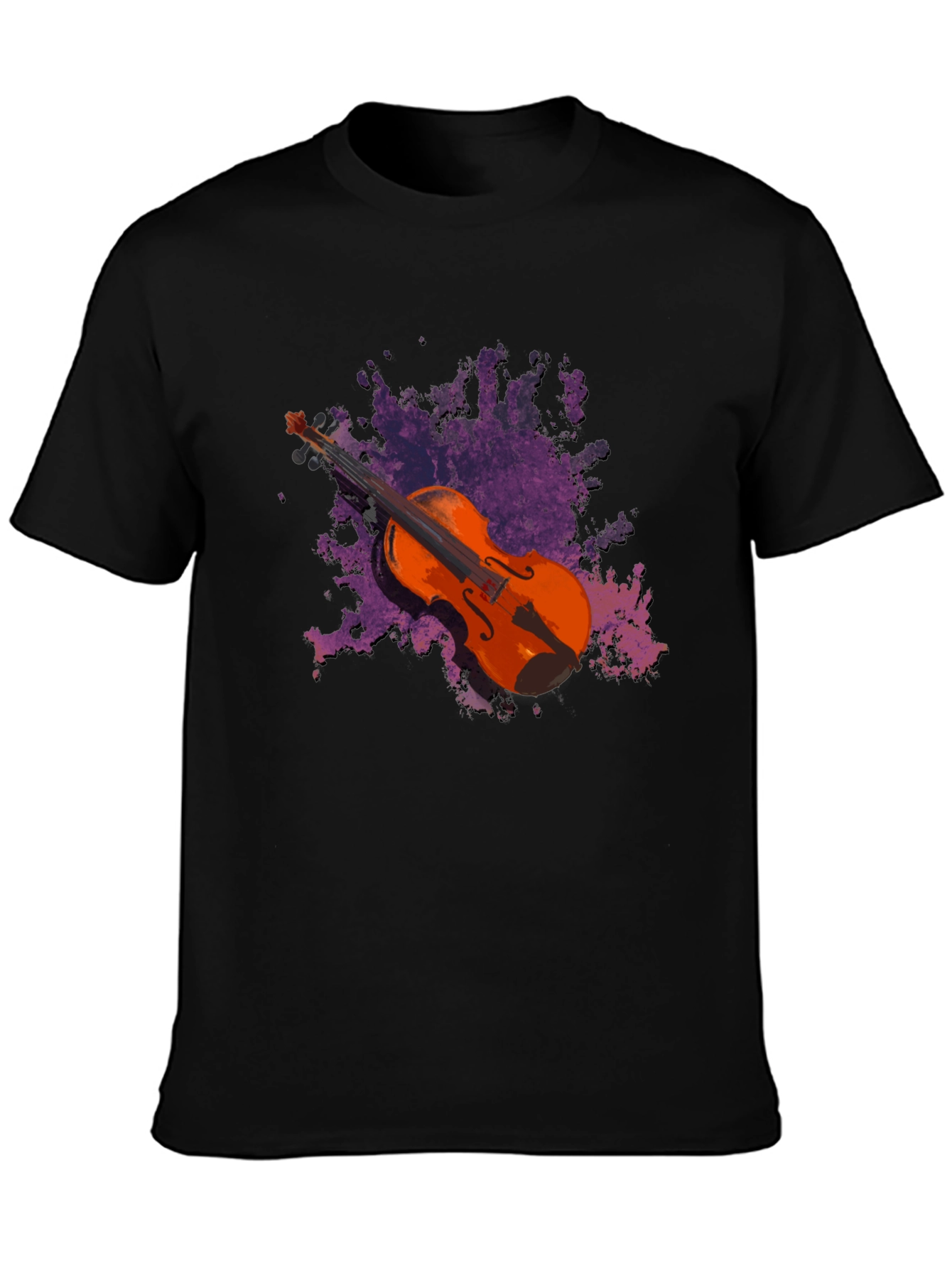 Violin Graphic Black T-Shirt - Music Lover Tee