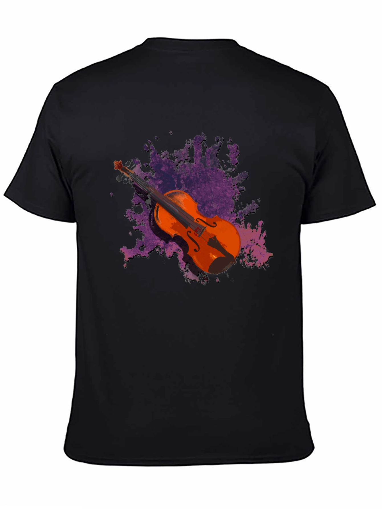 Violin Graphic Black T-Shirt - Music Lover Tee