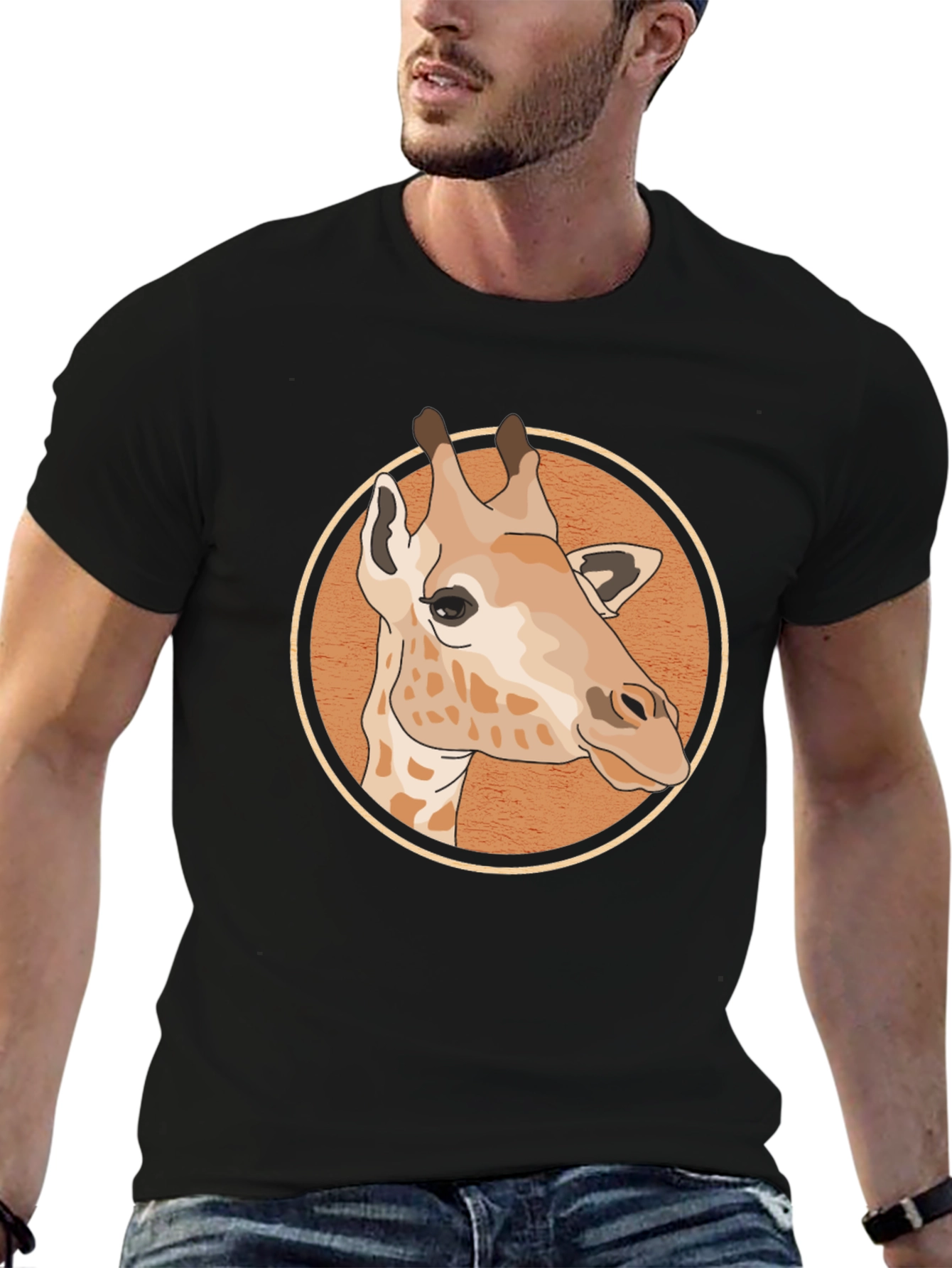 Giraffe Graphic Tee - Unisex Black T-Shirt
