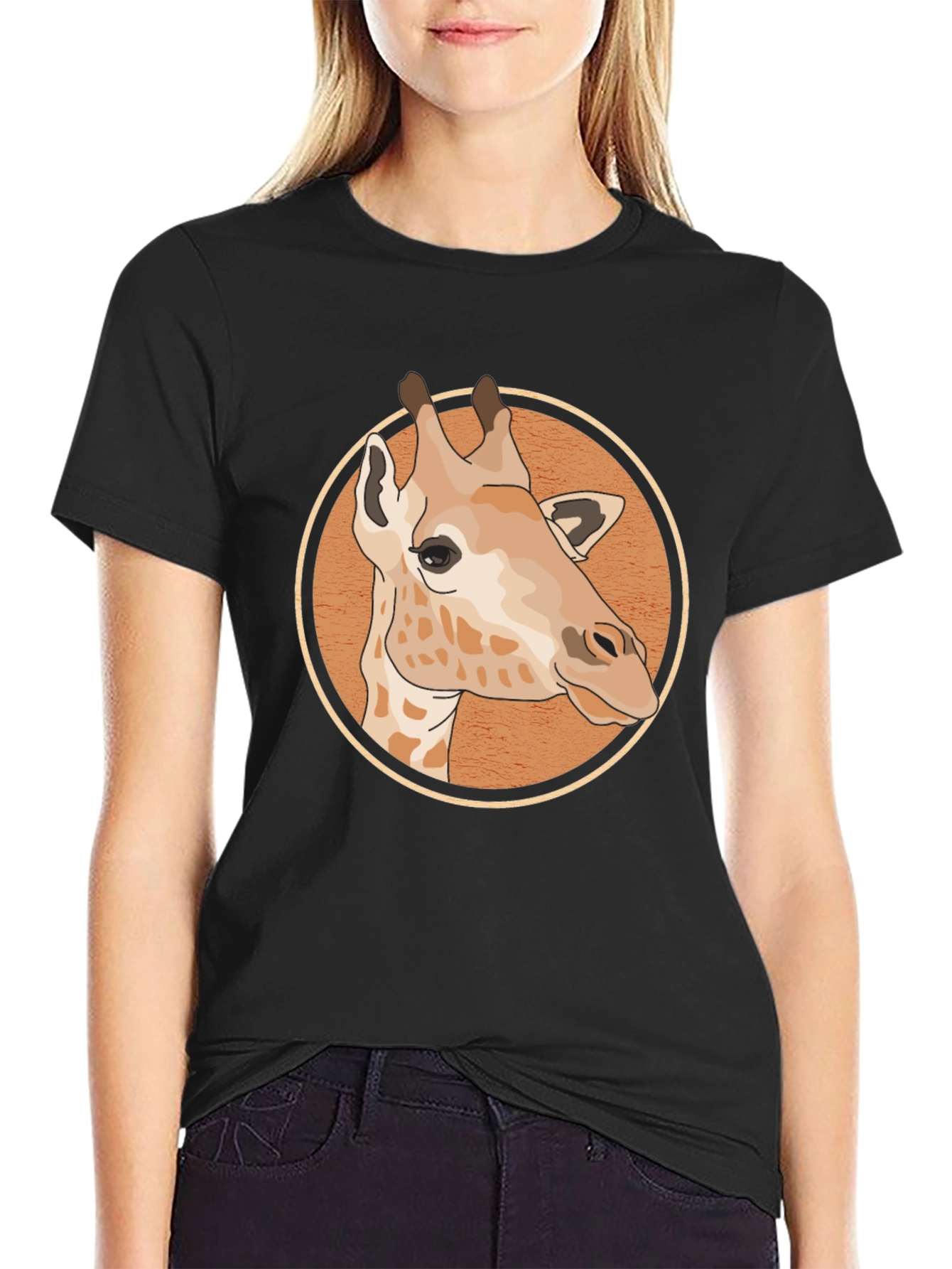 Giraffe Graphic Tee - Unisex Black T-Shirt