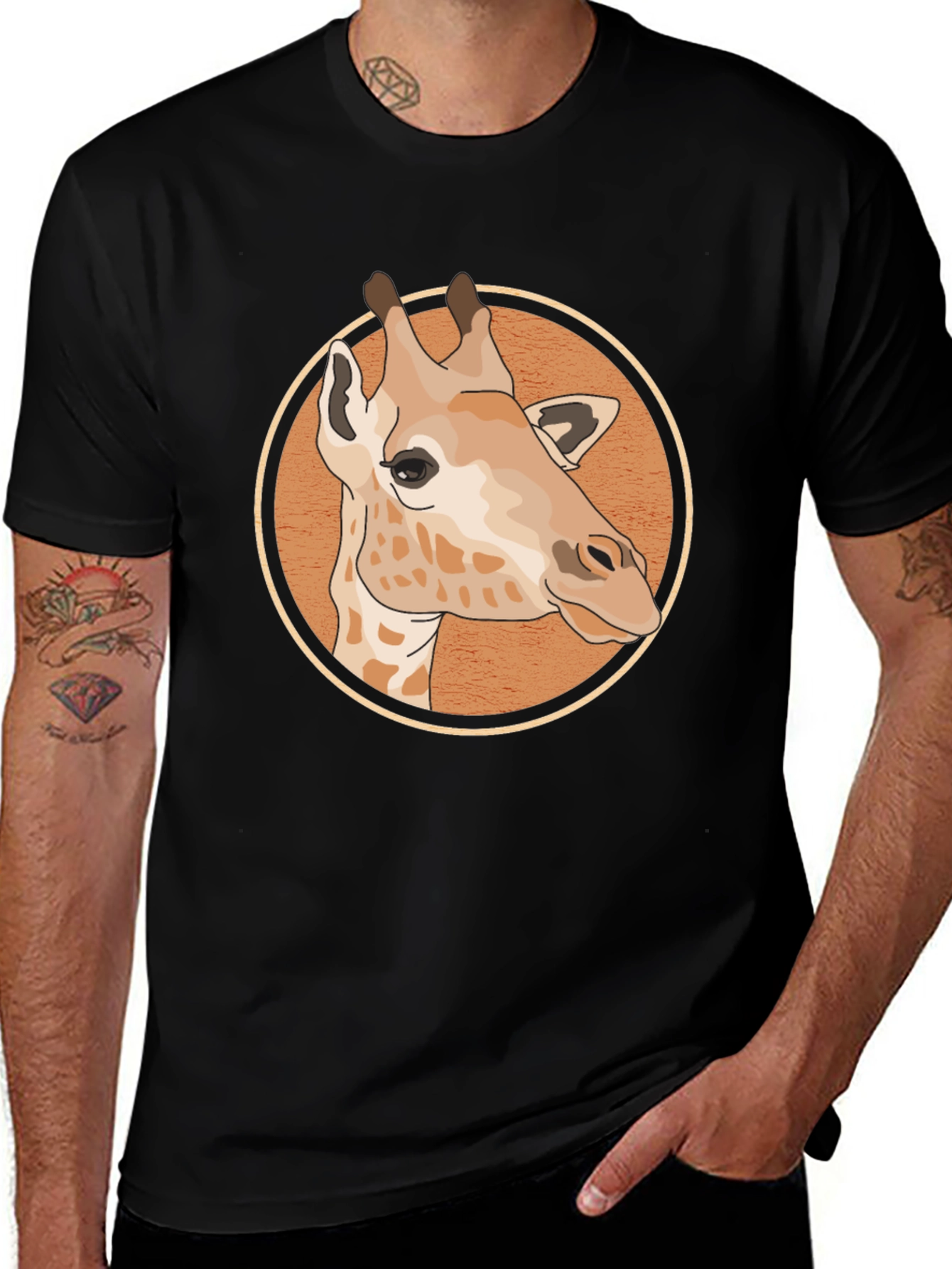 Giraffe Graphic Tee - Unisex Black T-Shirt