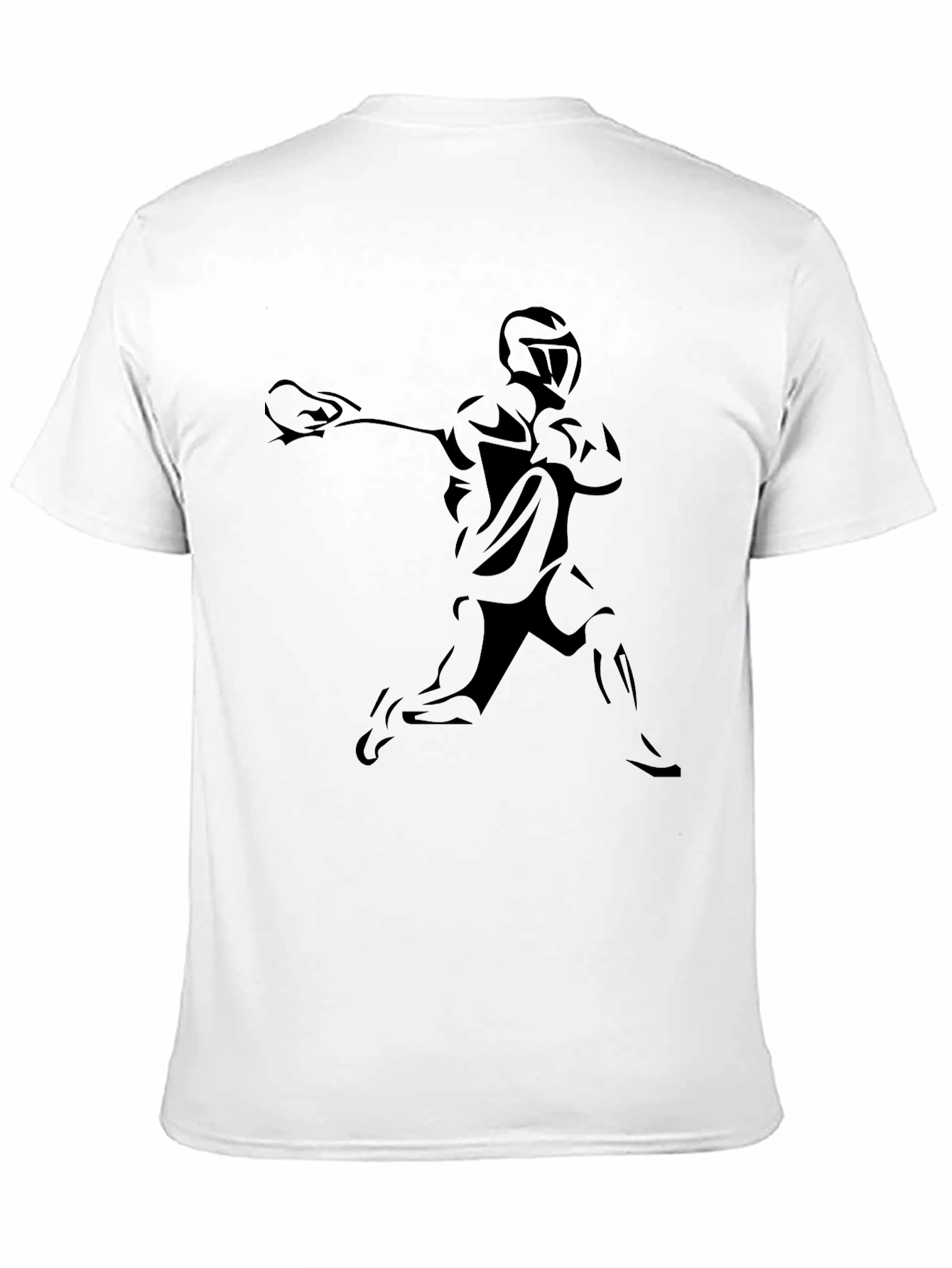 Lacrosse Player Graphic Tee - Black Cotton