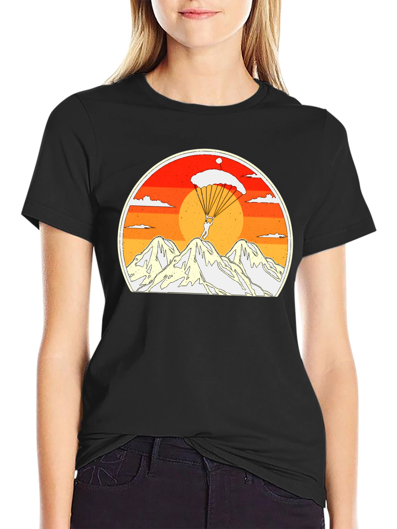 Skydiving Mountain Graphic Tee