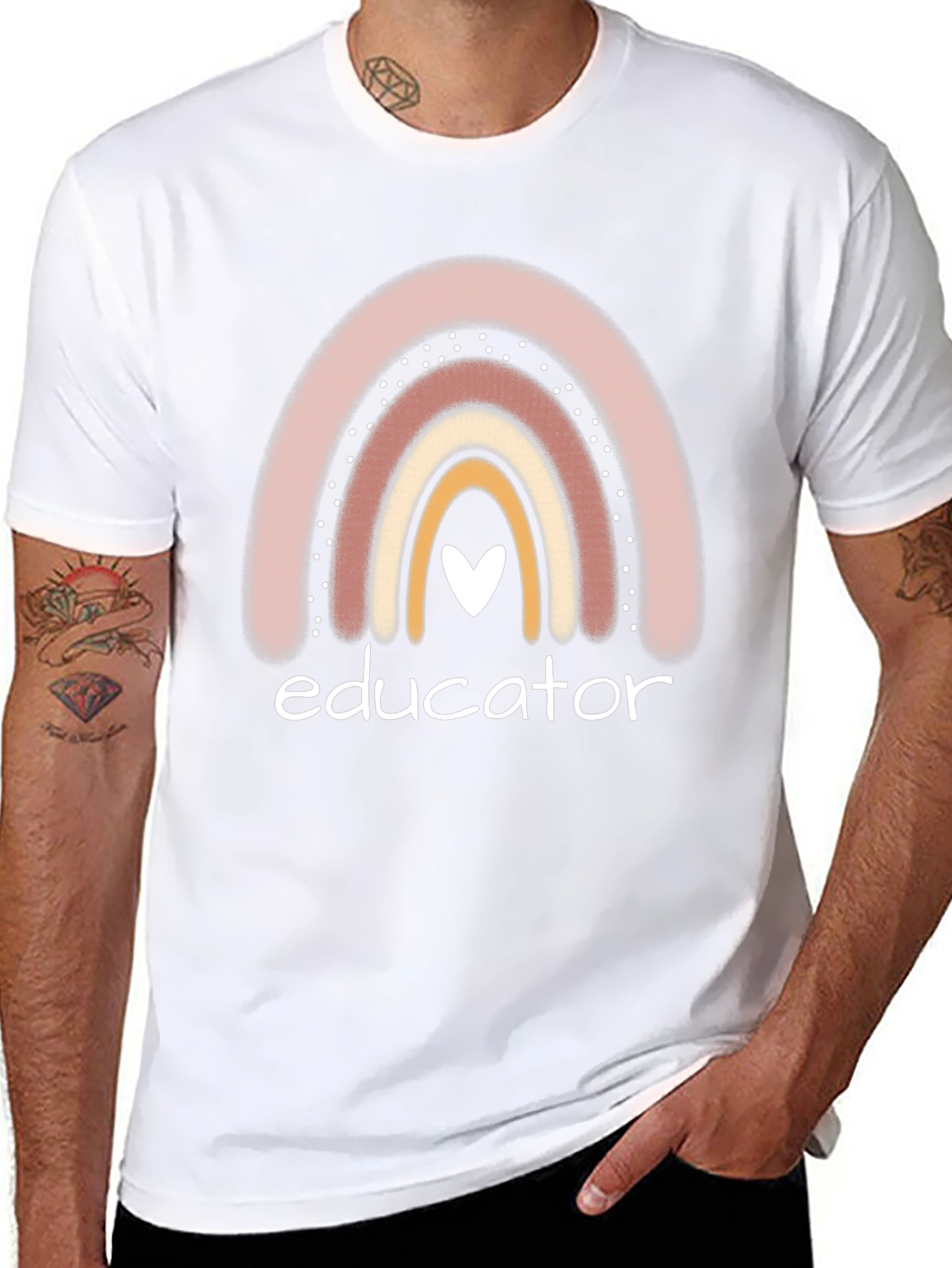 Educator Rainbow Heart T-Shirt