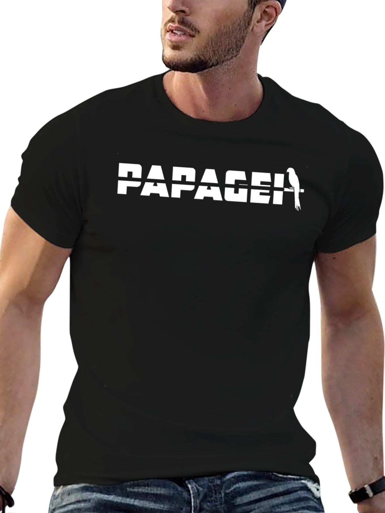 Paragei Parrot Graphic Tee - Black Cotton