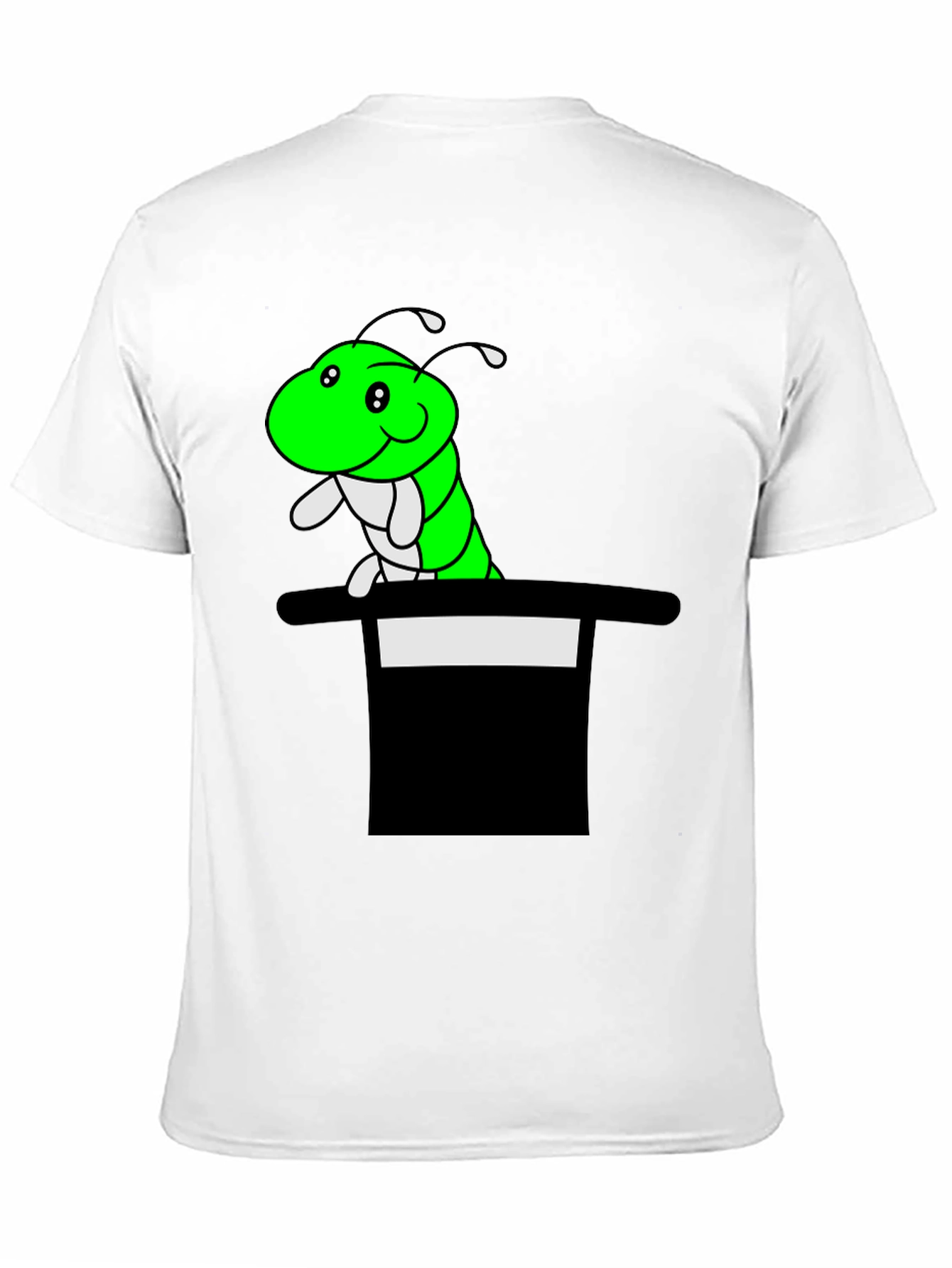Caterpillar in Hat T-Shirt - Funny Cartoon Tee