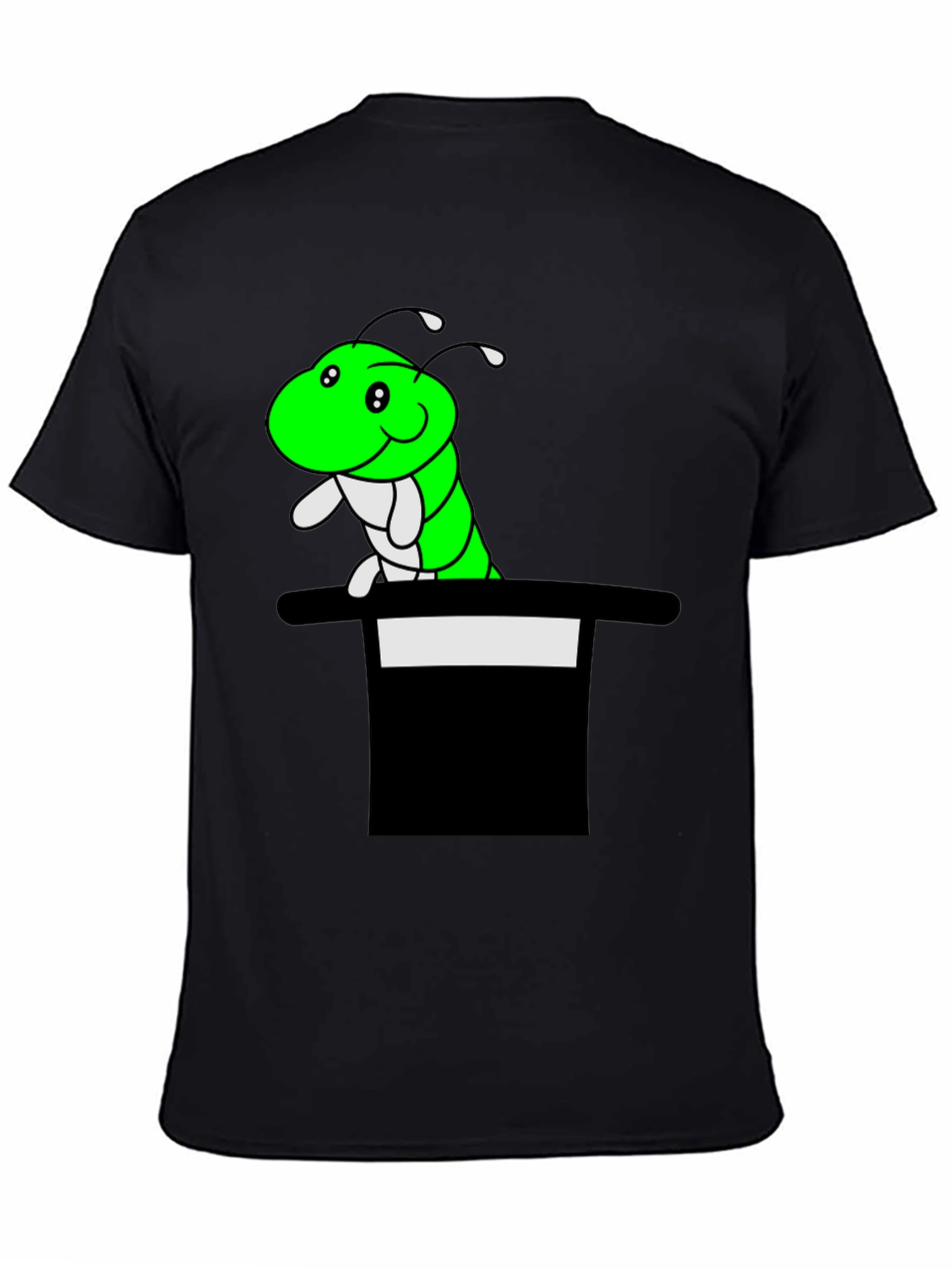 Caterpillar in Hat T-Shirt - Funny Cartoon Tee