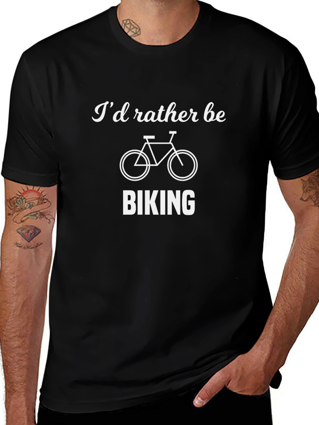 Id Rather Be Biking Black Graphic Tee