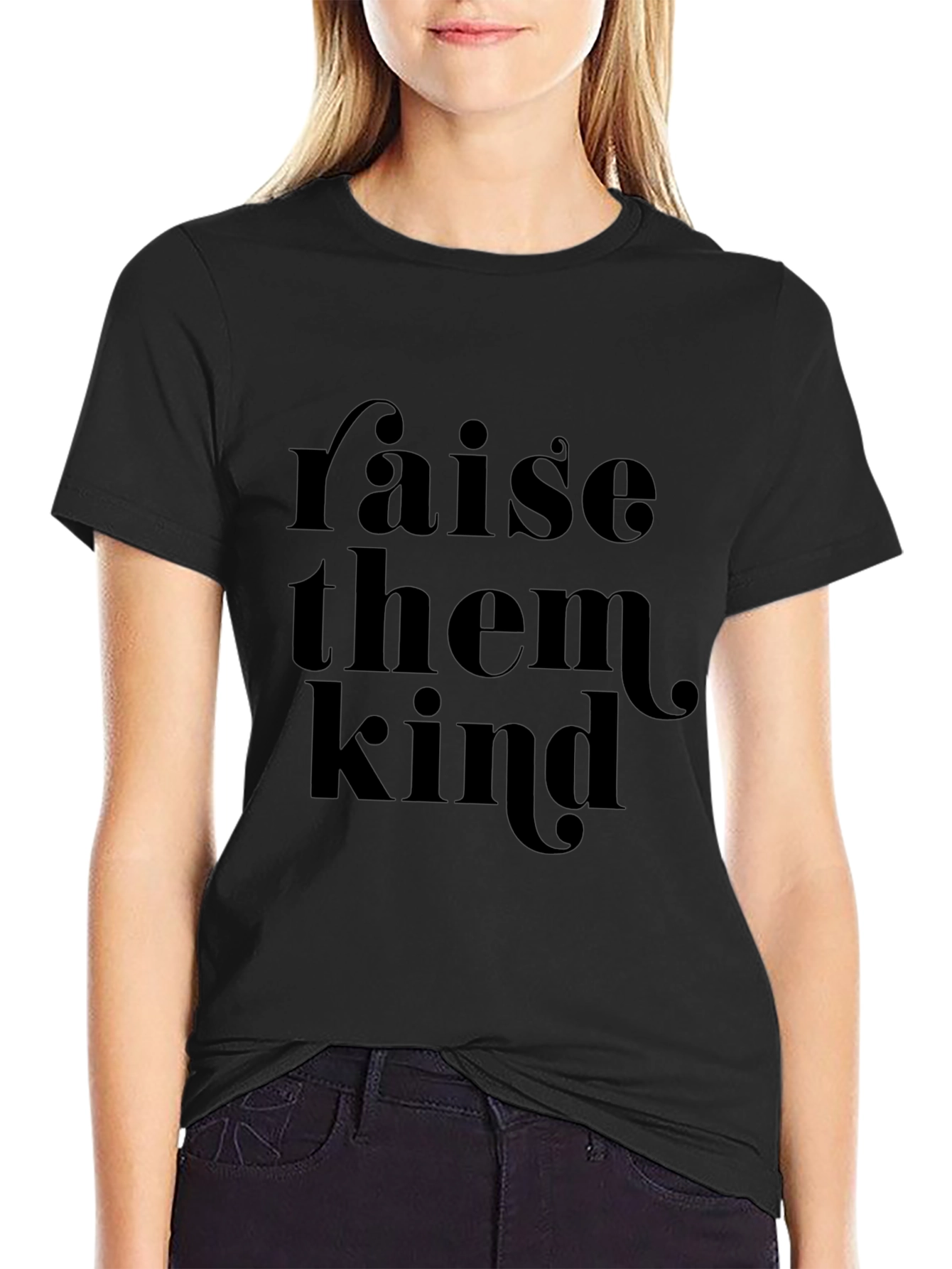 Raise Them Kind Black Graphic Tee