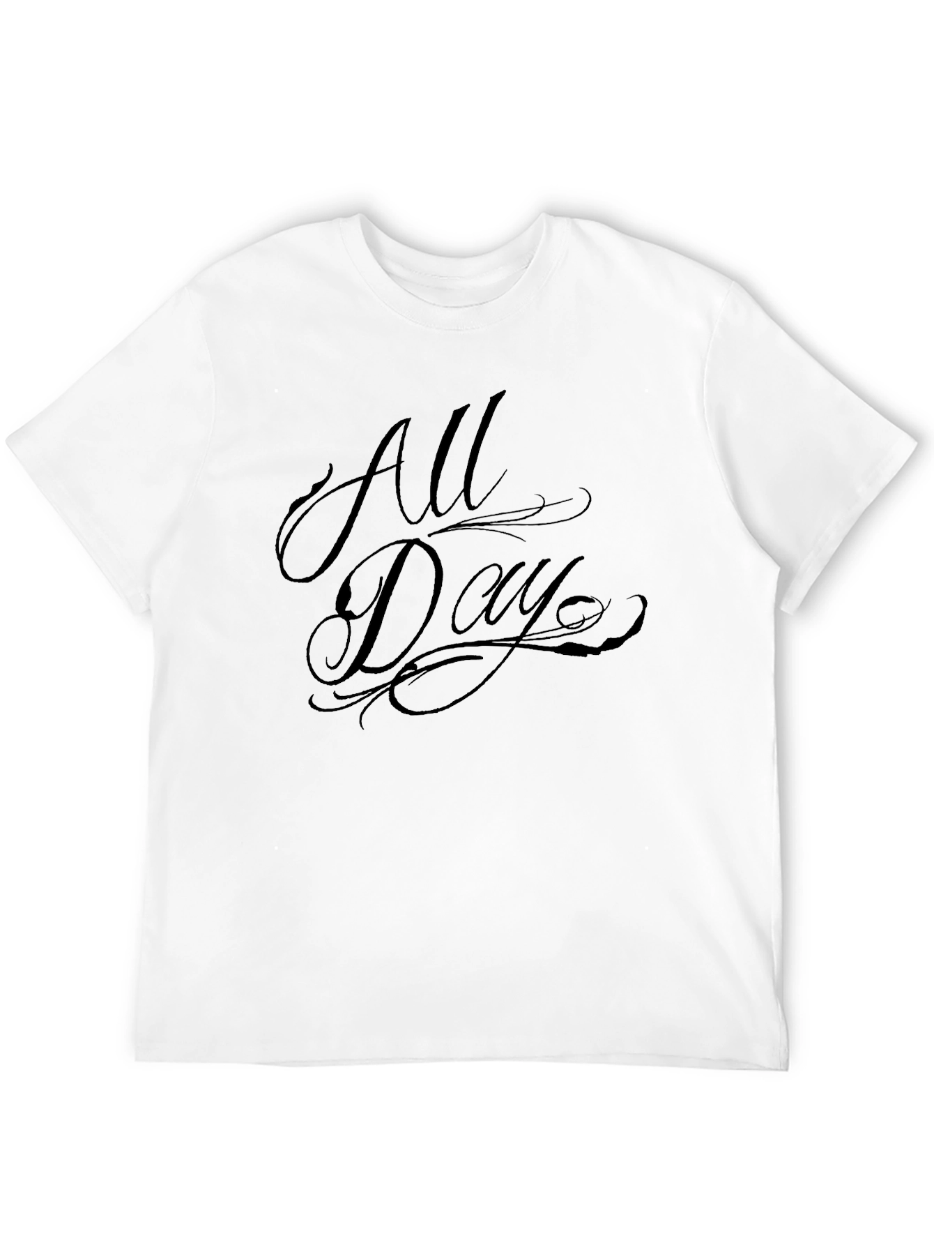All Day Graphic T-Shirt - Black Crew Neck