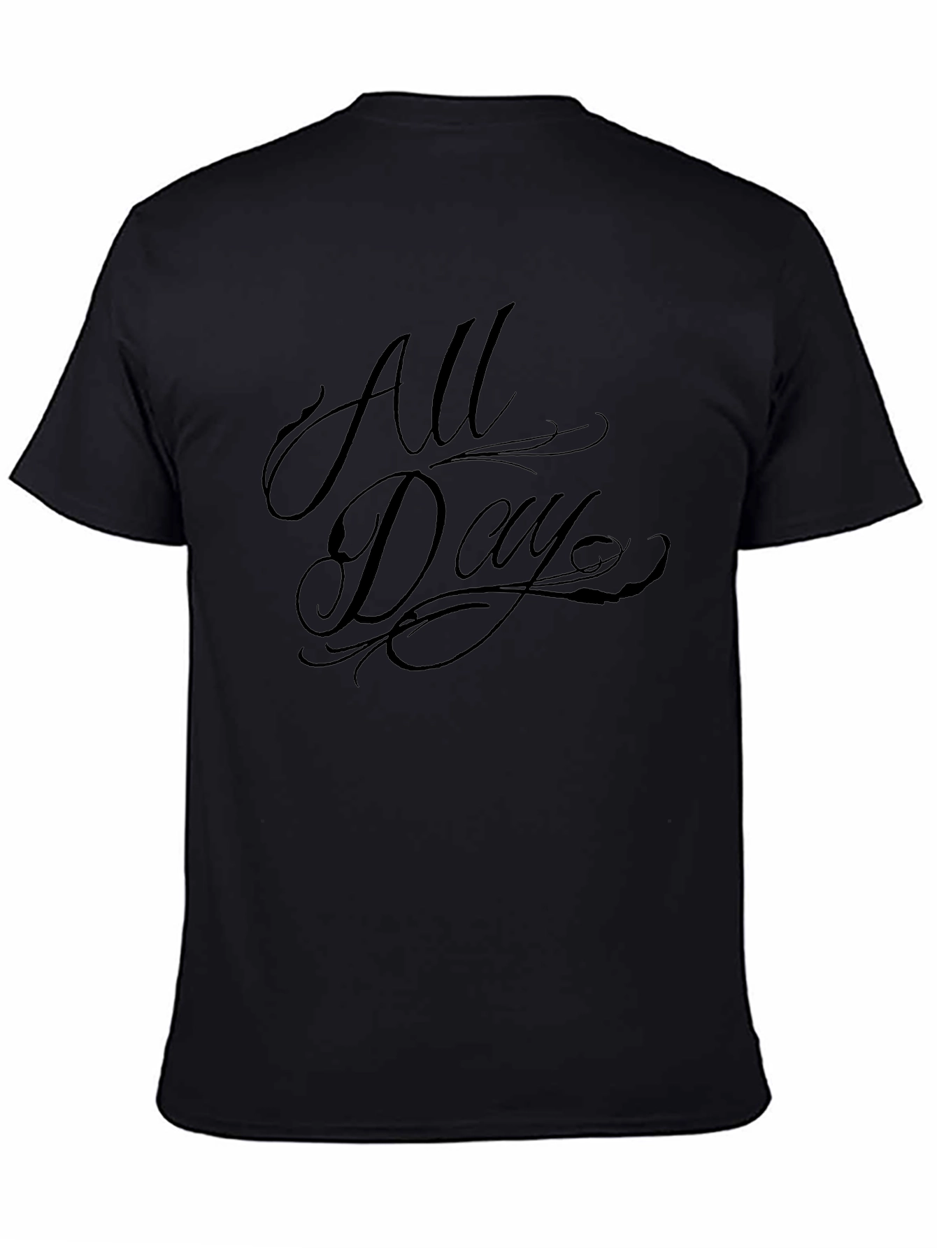 All Day Graphic T-Shirt - Black Crew Neck