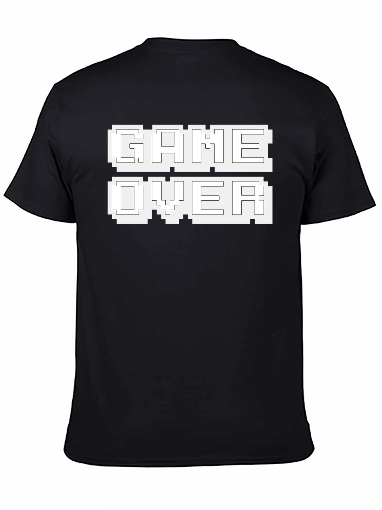 Game Over Pixel Art Graphic T-Shirt - Black