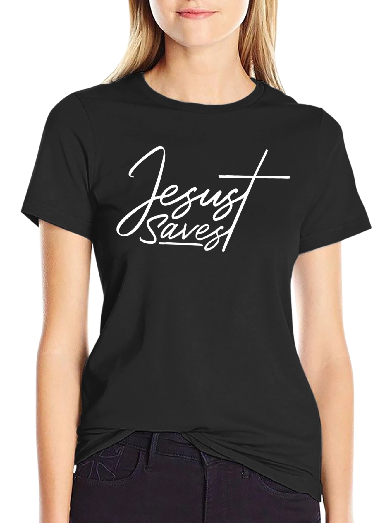Jesus Saves Black T-Shirt